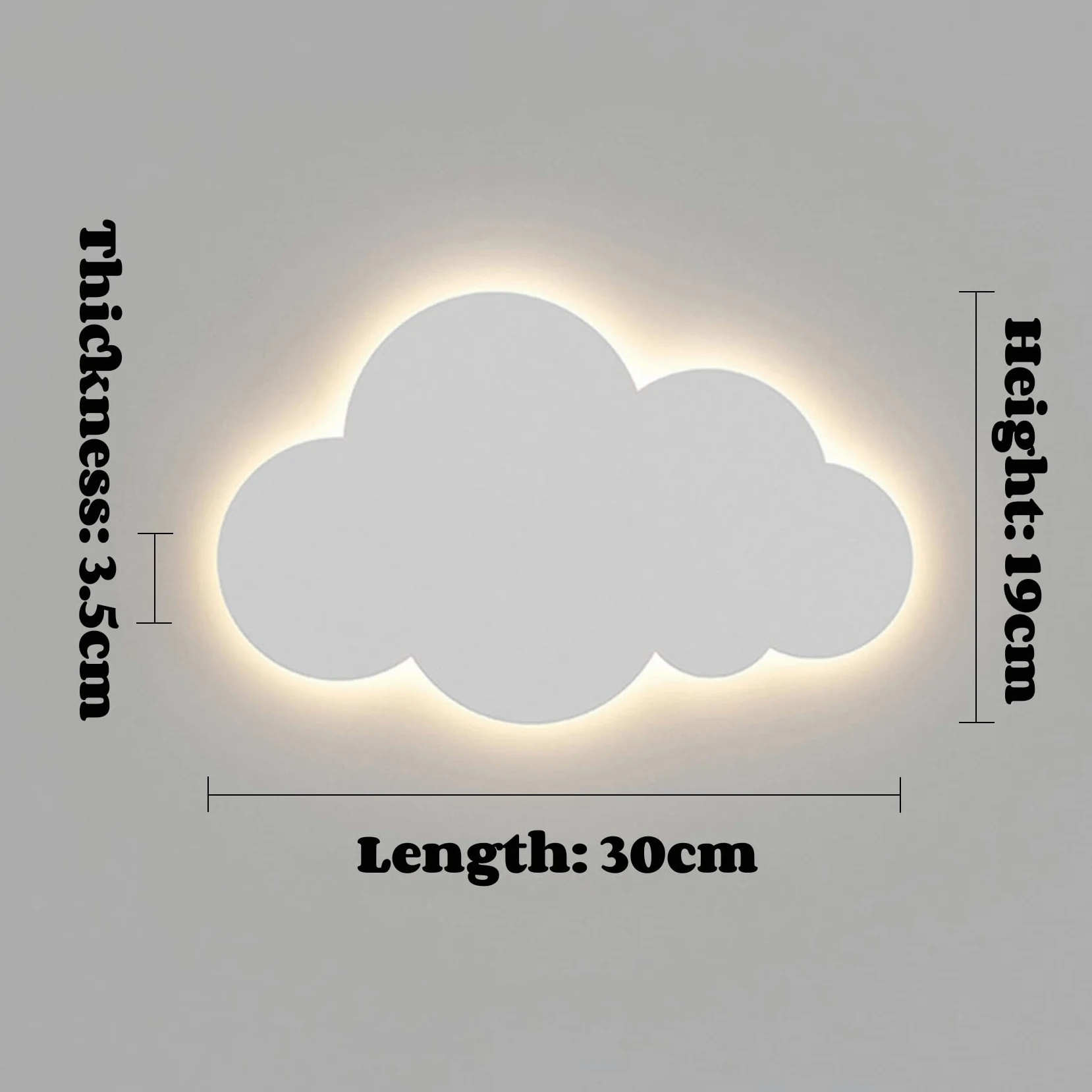 Lampada da parete per interni a forma di nuvola, applique da parete in acrilico nuvola bianca, lampada da parete a LED 18 W, applique da parete per bambini, applique art deco per soggiorno