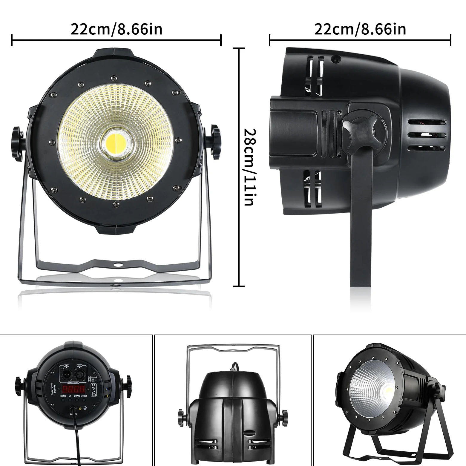 4PCS 100W COB Par LED Luce da Palcoscenico Bianco Freddo/Caldo, Luci Palco Par LED con DMX512 Master-Slave, Faretto stroboscopico per Fotografia, Chiesa, Compleanno, Matrimonio, DJ, Discoteca