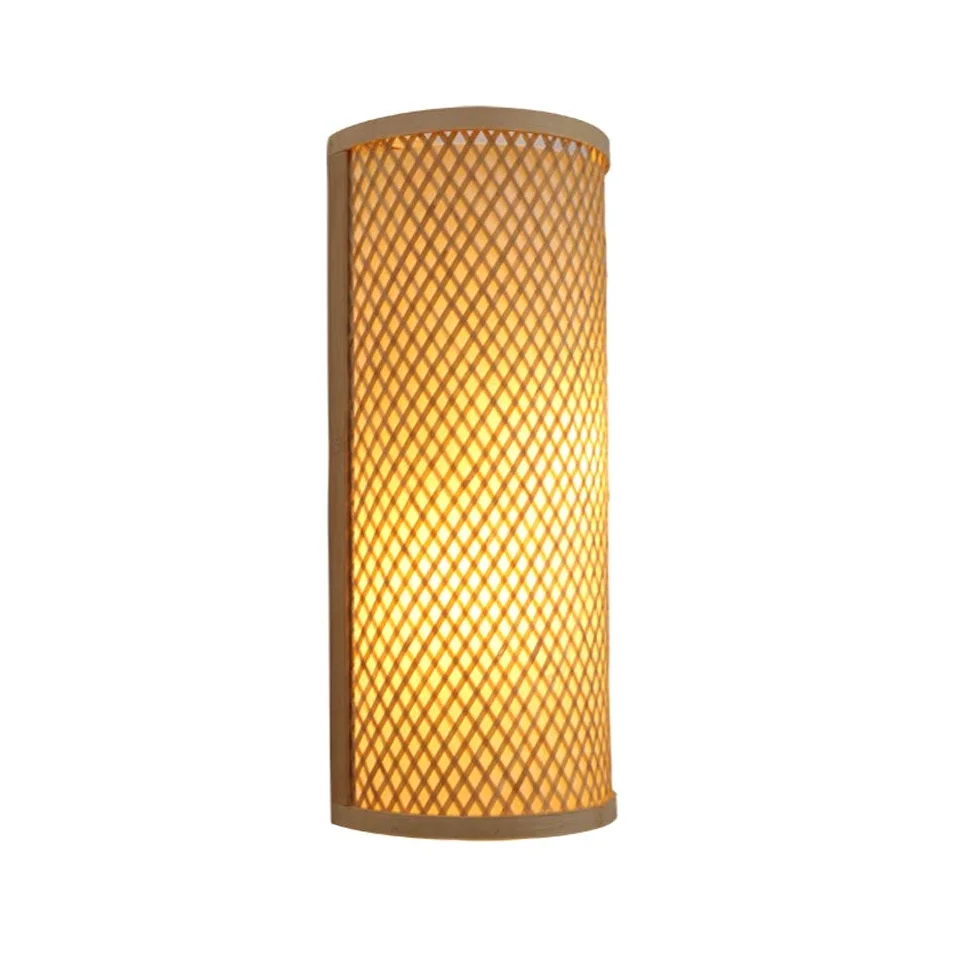 Applique da Parete in Bambù, Applique Moderna a Tema Videogiochi, Portalampada E27,Da Giapponese, Decorazida Comodino, Luci Notturne, Parete/Scala in Legno Massello