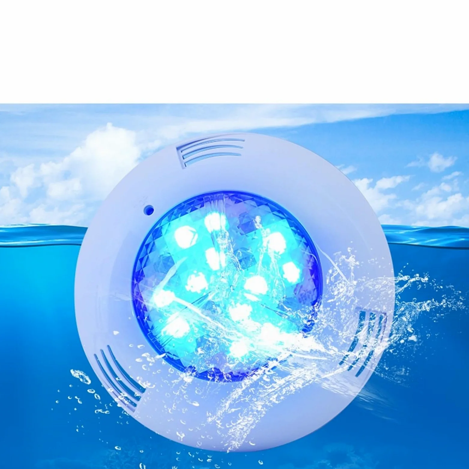 EDEDE Luci Piscina, Luce Subacquea a LED Luce Esterna Impermeabile IP68 Luce for Piscina 12V Telecomando Wireless Luce Colorata RGB for Piscina(500mm,230mm-9W)