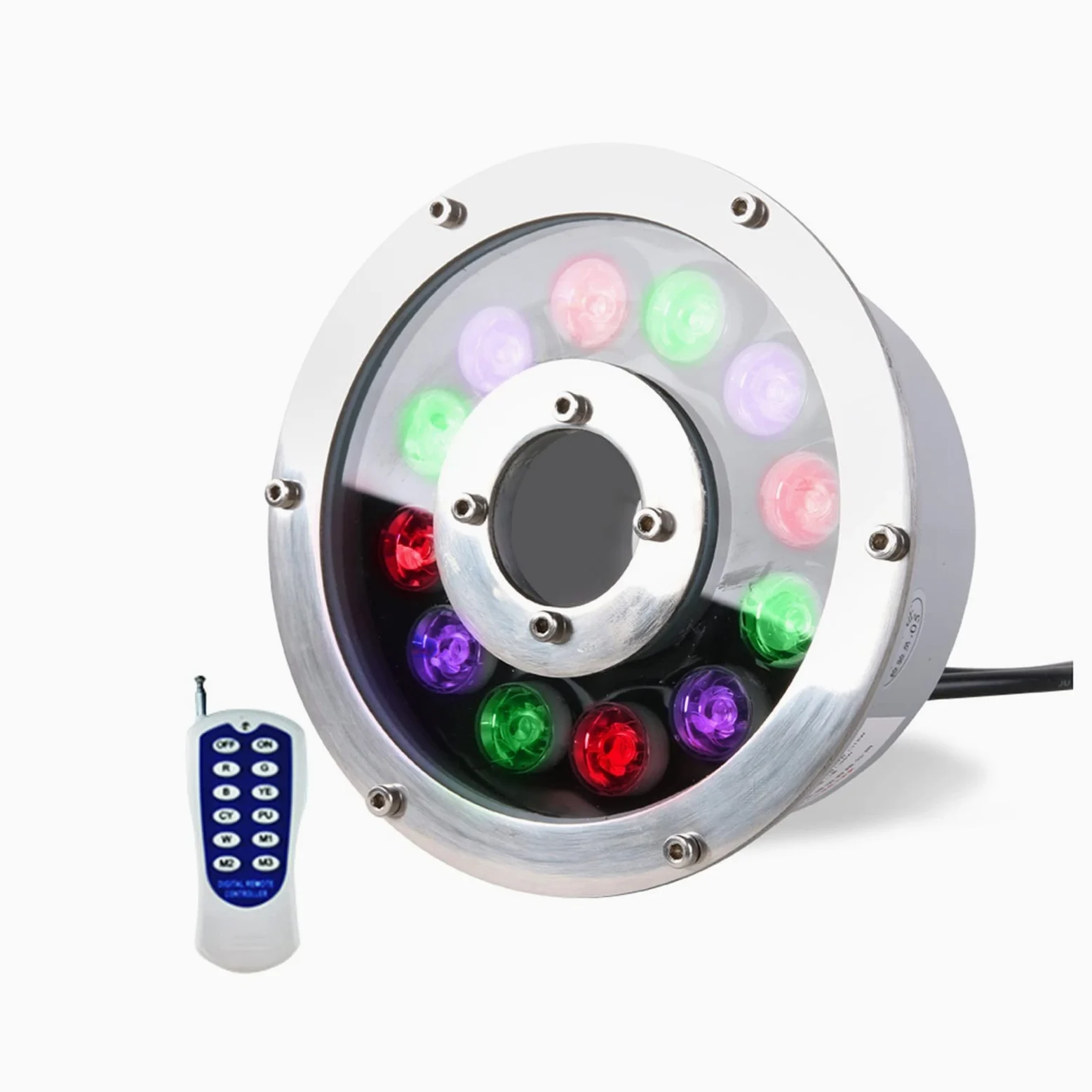 RGB Luce della Fontana con Telecomando - Sommergibili Luci Piscina IP68 Impermeabile LED Luci Piscina per Acquari Nozze Halloween Parco Luci Decorative, AC 12/24V