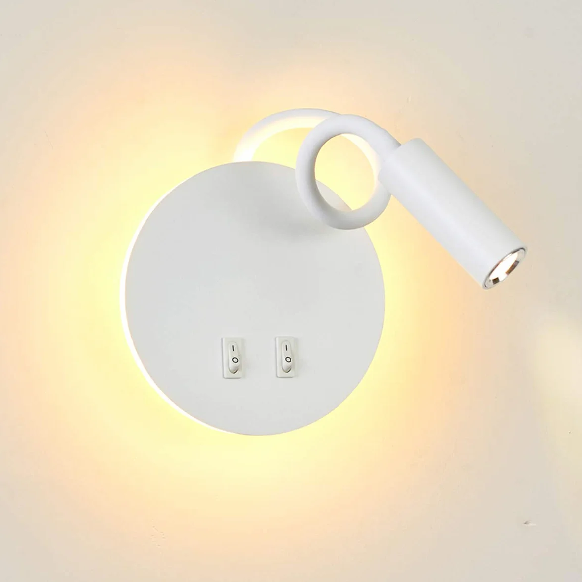Budbuddy 3+8W LED Lampada da lettura luce di lettura nero Lampada da comodino per la lettura a letto, flessibile a collo di cigno flessibile, luce notturna in alluminio (Bianco/Bianco caldo)