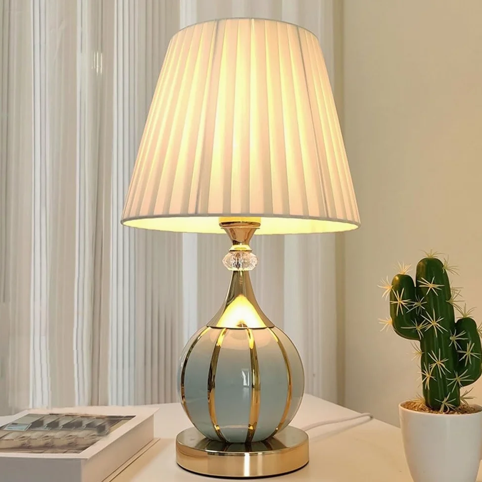 Strumenti di illuminazione Lampada da scrivania, comodino, camera letto, ceramica, atmosfera nuziale Camera da letto