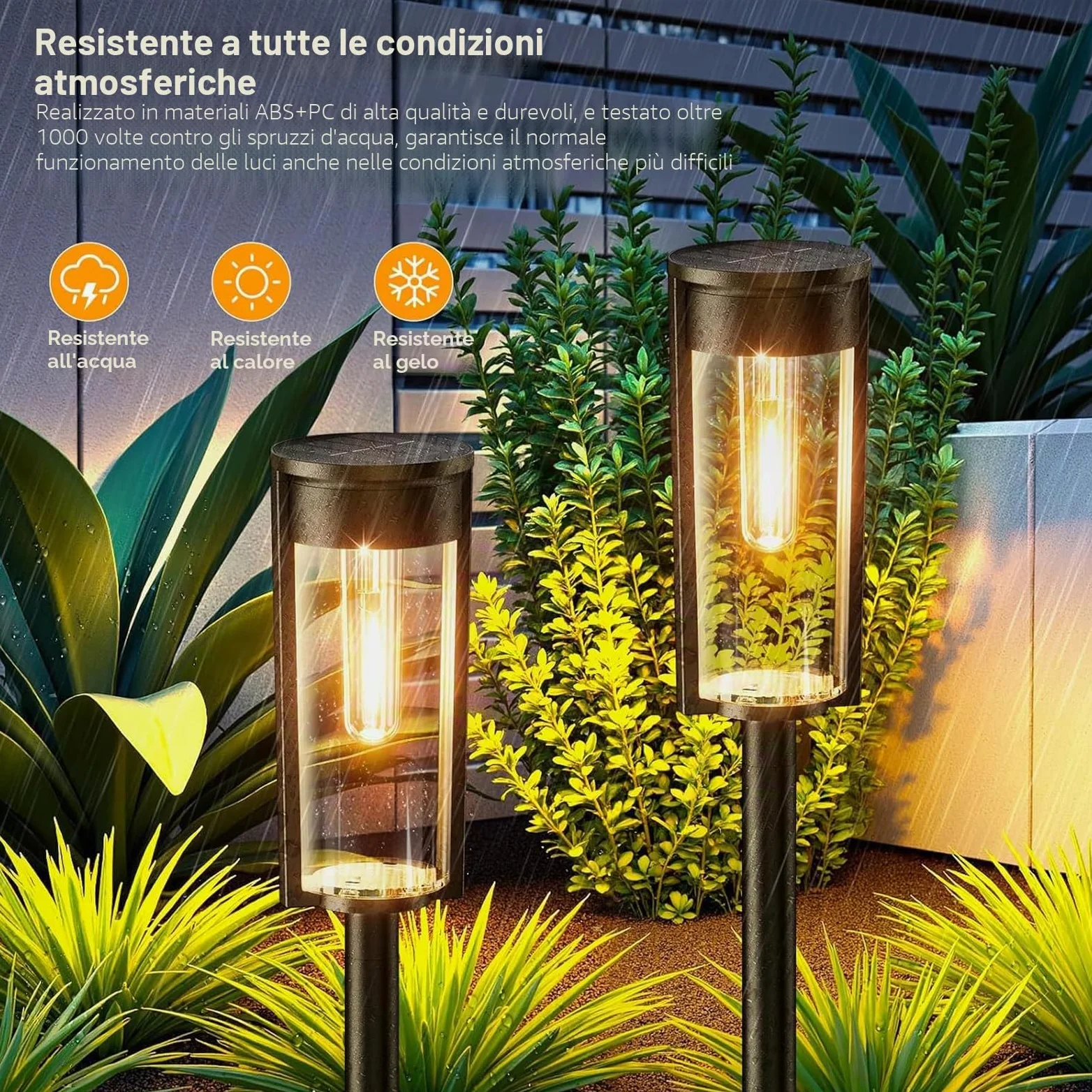 RECHOO Lampade Solari per Esterni da Giardino, 4 Pezzi di Lampade Solari Vintage per Esterni con Luminosa Luce Bianca Calda, Batteria da 1000mAh, IP65 Impermeabile, Lampade Solari per Esterni per