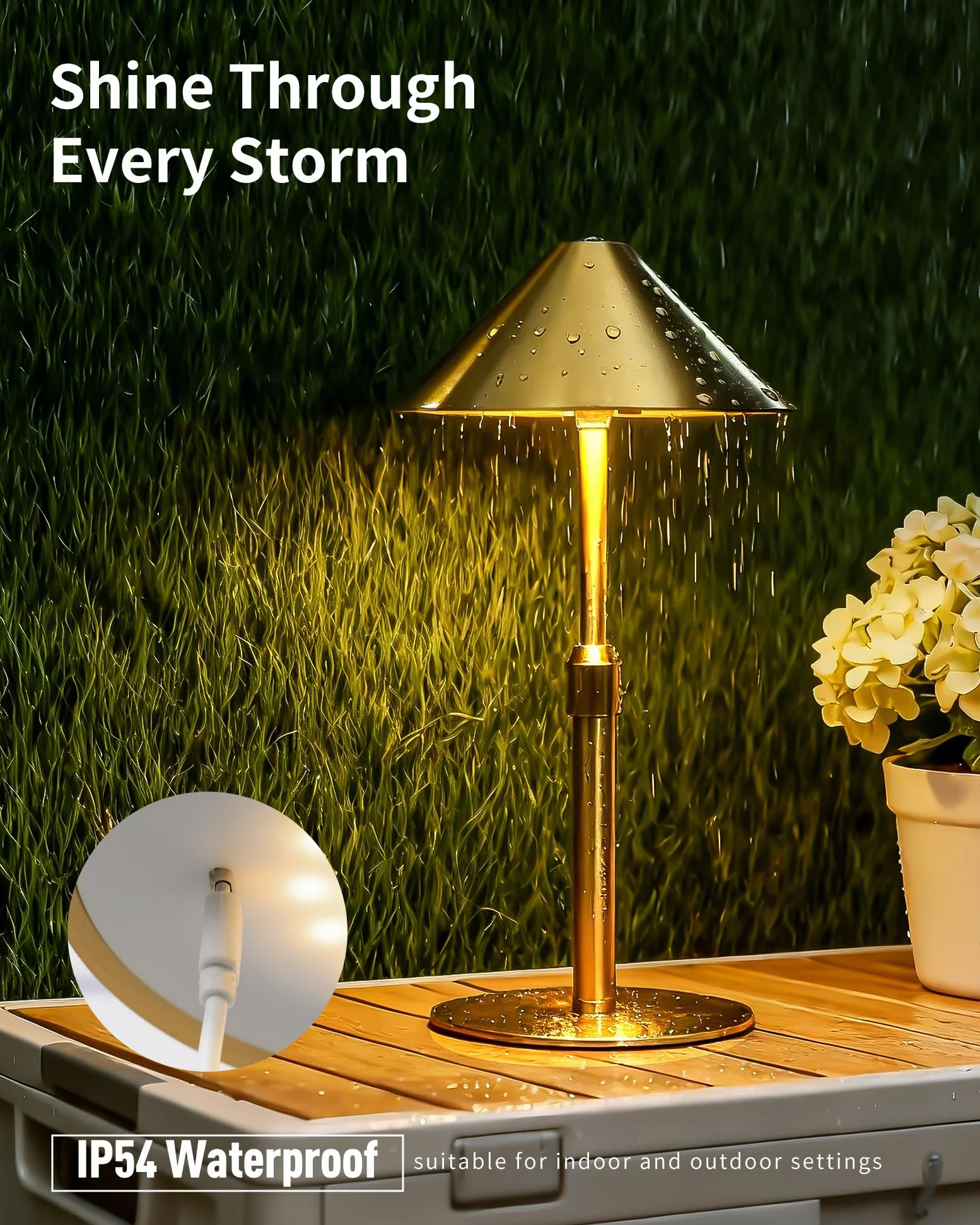 2 Lampade da Tavolo Ricaricabili Senza Fili – Casa e Ristorante, Design Moderno, Dimmer Touch, IP54 per Interno ed Esterno