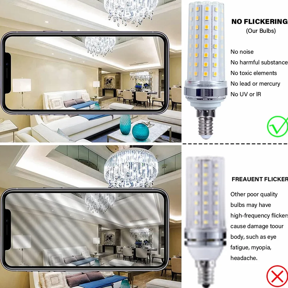 RYTM Lampadine LED, lampadina a mais con base E12/E14, 16 W 1000 LM, 20 W 1300 LM, equivalente a 160/200 Watt, 3000 K 4000 K 6000 K Non dimmerabile CA 85 V ~ 265 V (confezione da 10)