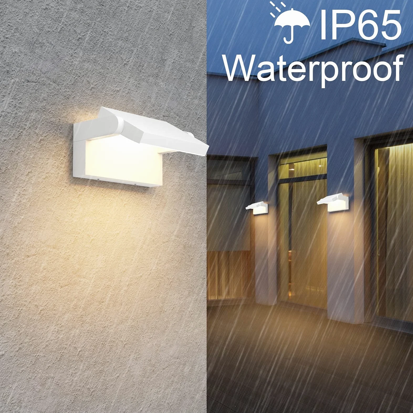 Klighten 24W Lampade da Parete LED Esterno Interno IP65, Lampade Esterno Orientabile Applique Moderno da Parete in Alluminio per Corridoio Ingresso Giardini, Bianco Caldo 2700K-3000K, Bianca