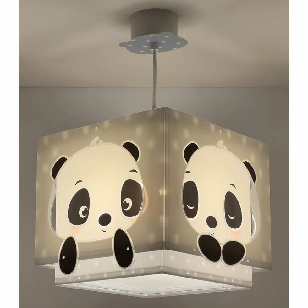 Dalber Lampada da soffitto a sospensione per bambini Panda blu orso