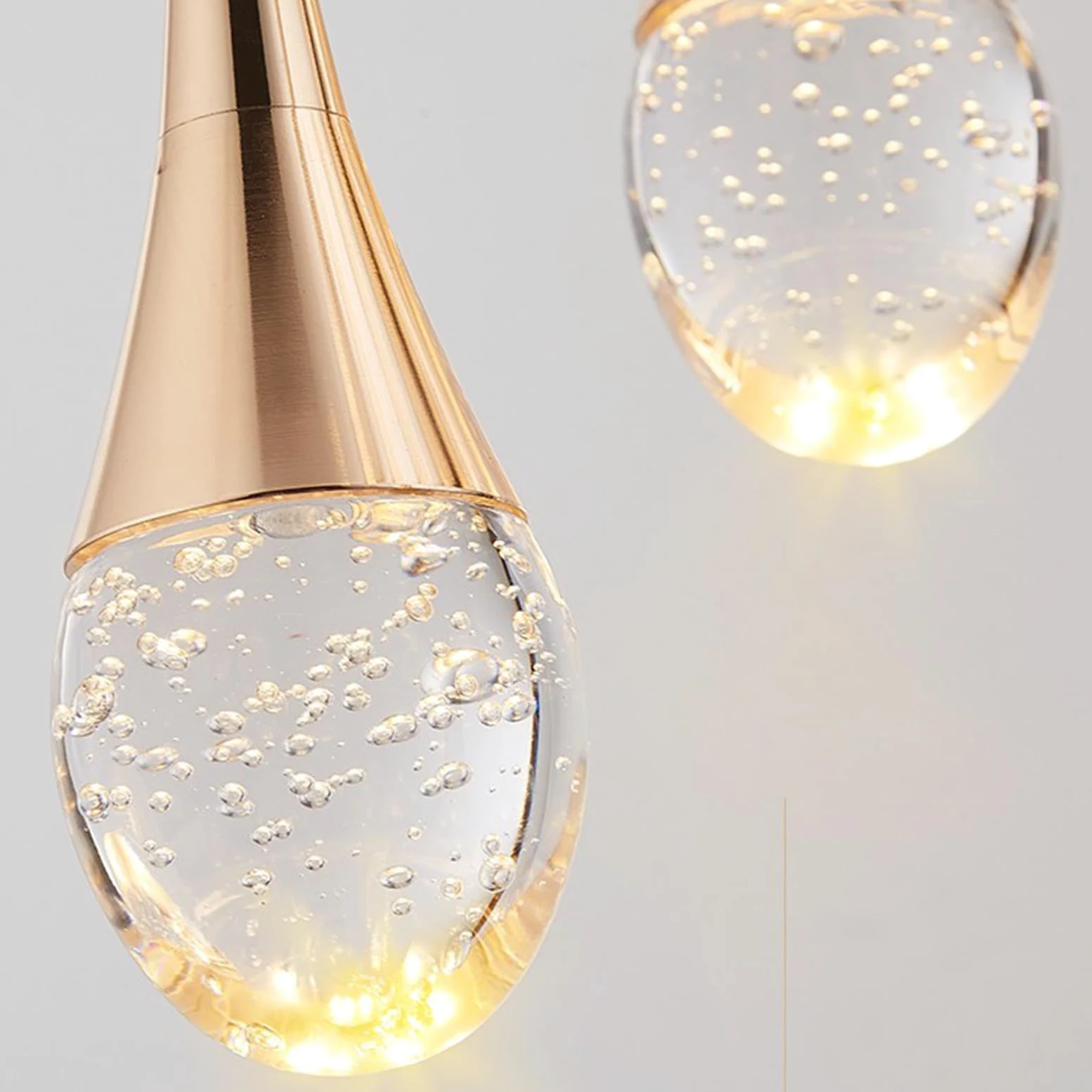 Lampadario a LED Moderno a Forma di Goccia d'Acqua per Villa, Lampada Lunga Duplex, 8 Teste
