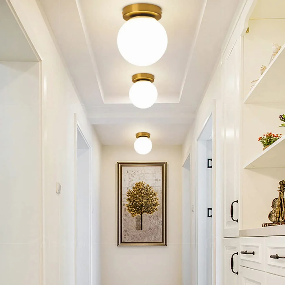 Mengjay Lampada da Soffitto in Vetro, Mini Plafoniera Moderna, Sala da Pranzo, Camera da Letto, Cucina, Corridoio, Lampadari, Decorazioni Artistiche, Base E27 40W
