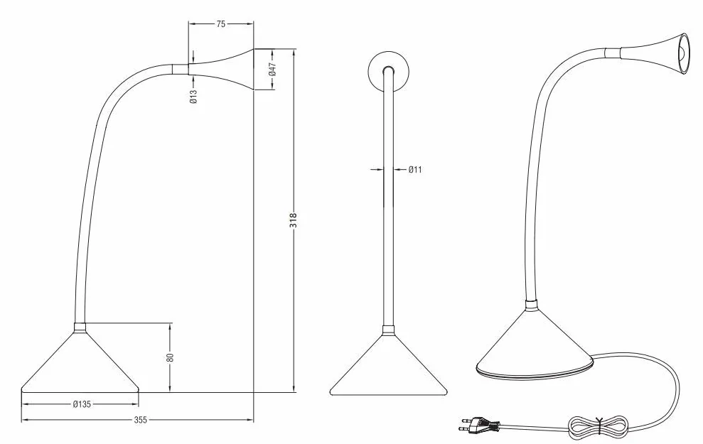 Reality R52391187 Lampada LED da Tavolo e da Parete, in Plastico, Braccio Flessibile, Nero/Argento