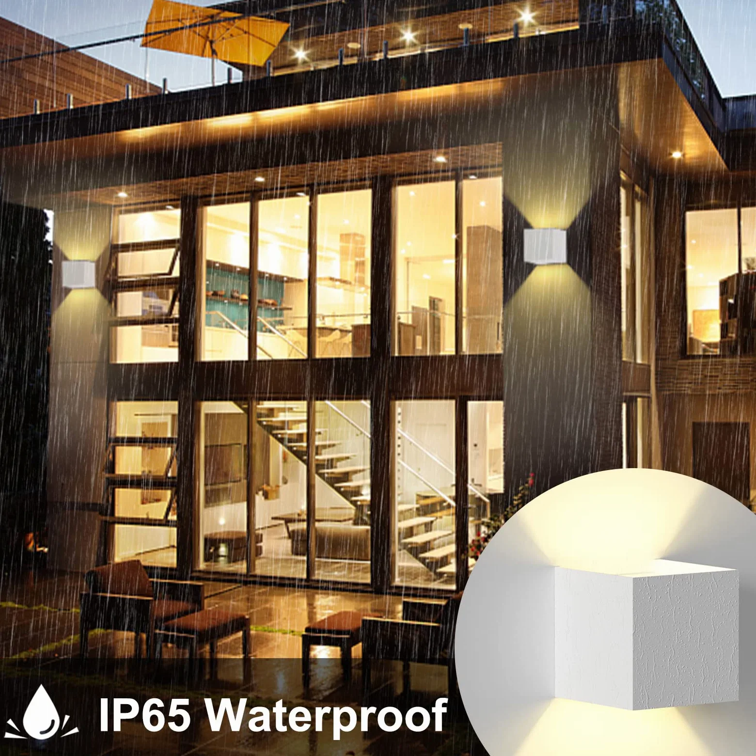 ChangM 2 Pezzi 7W Applique da Parete Esterno Interni LED Lampada, IP65 Lmpermeabili con Lampadina Sostituibile G9 LED, Bianco Caldo 3000K, Angolo del Fascio Regolabile Applique, Guscio Bianco
