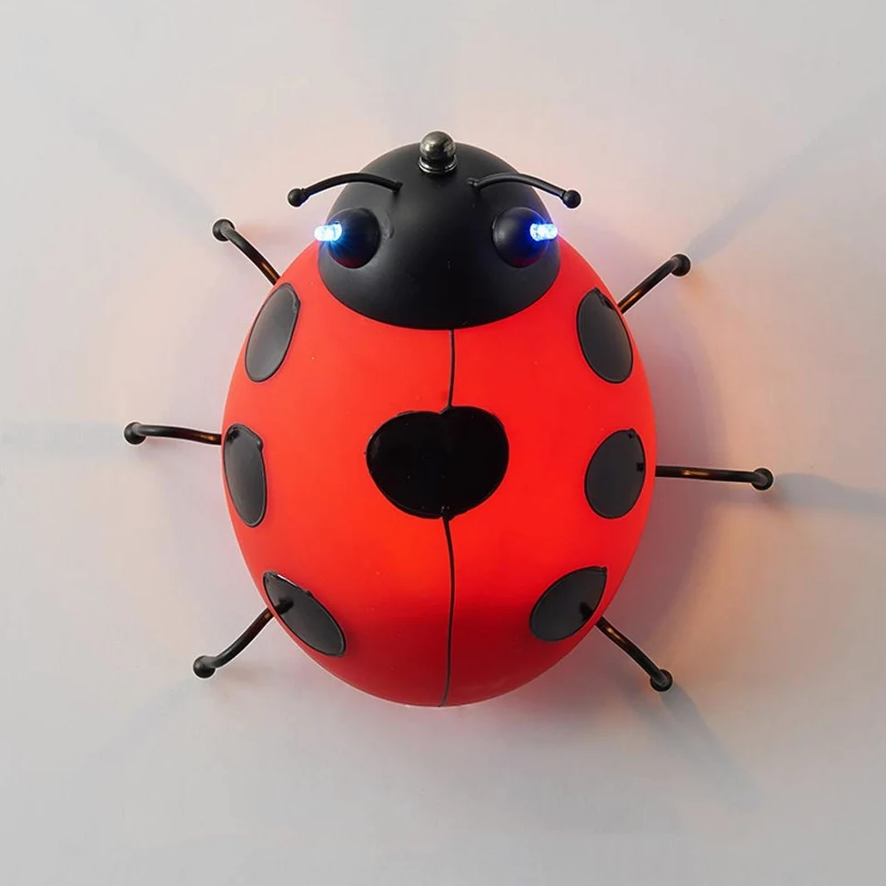 Cartoon Beetle Applique da parete Stella creativa Coccinella Camera dei bambini Applique da parete E14 Ristorante Scala Corridoio Comodino Decorazione artistica Lampada da parete