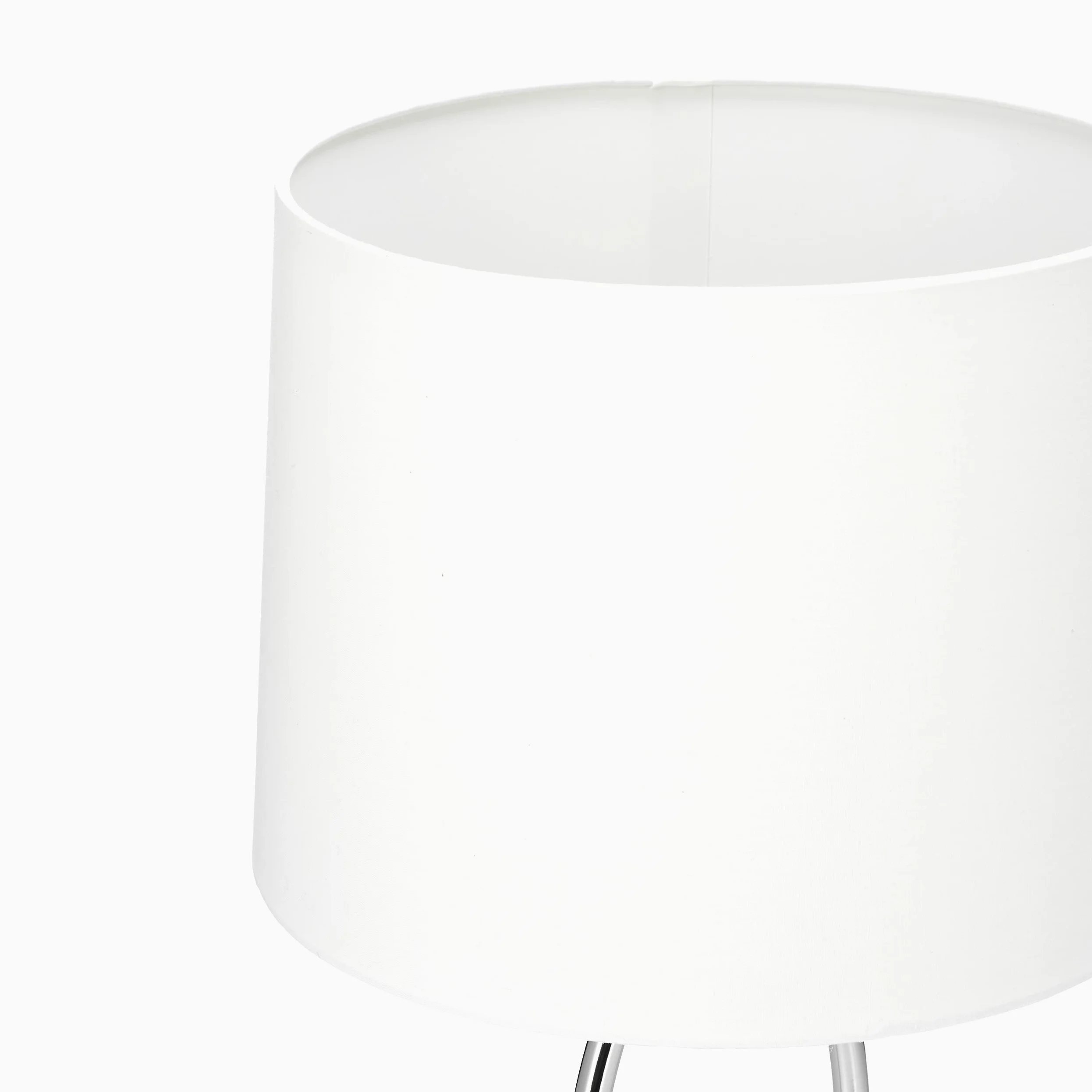 Relaxdays Lampada da tavolo comodino argento paralume tondo struttura ferro HLP: 51x28x28 cm bianco