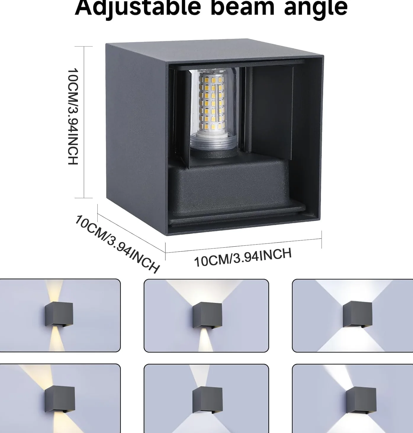 Applique da Esterno/Interno 4 Pezzi, Lampada Parete LED 9W 3000K Bianco Caldo, IP65, G9 Incluse, Antracite, per Giardino, Terrazzo