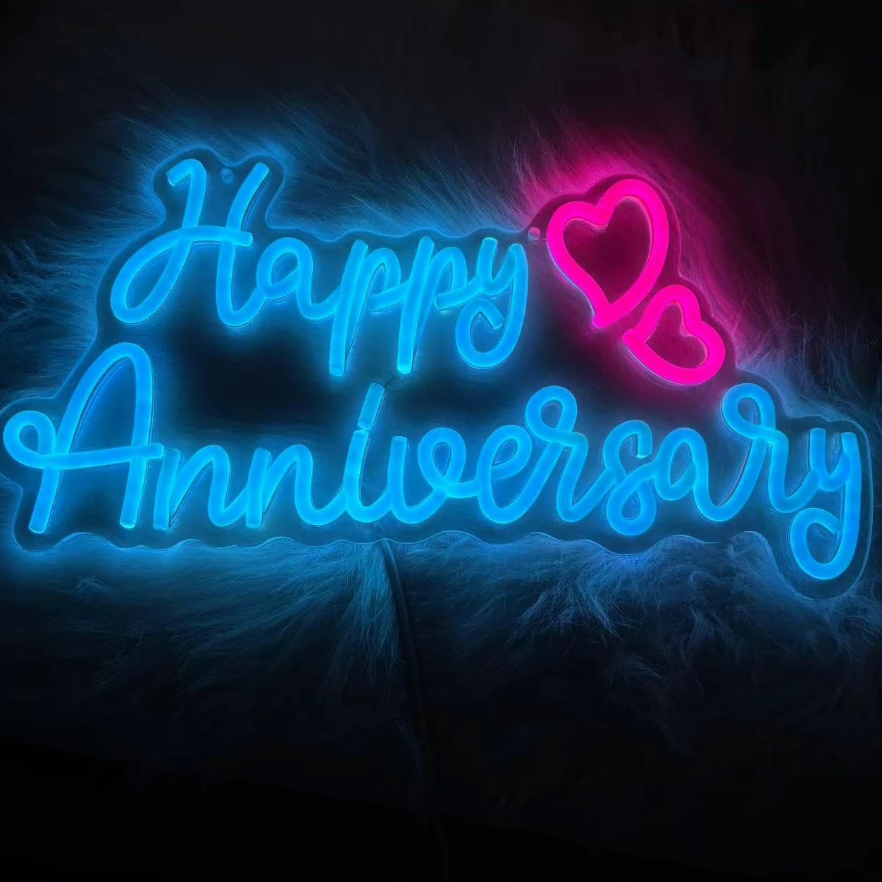 Happy Anniversary - Targa al neon Happy Anniversary LED, luce Happy Anniversary, targa per matrimoni, celebrazioni, feste, decorazioni per coppie, regali