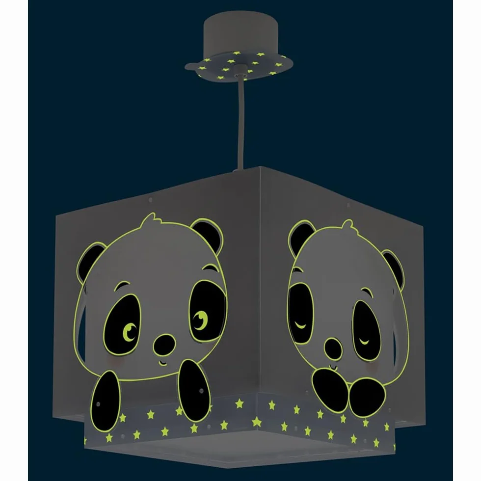 Dalber Lampada da soffitto a sospensione per bambini Panda blu orso