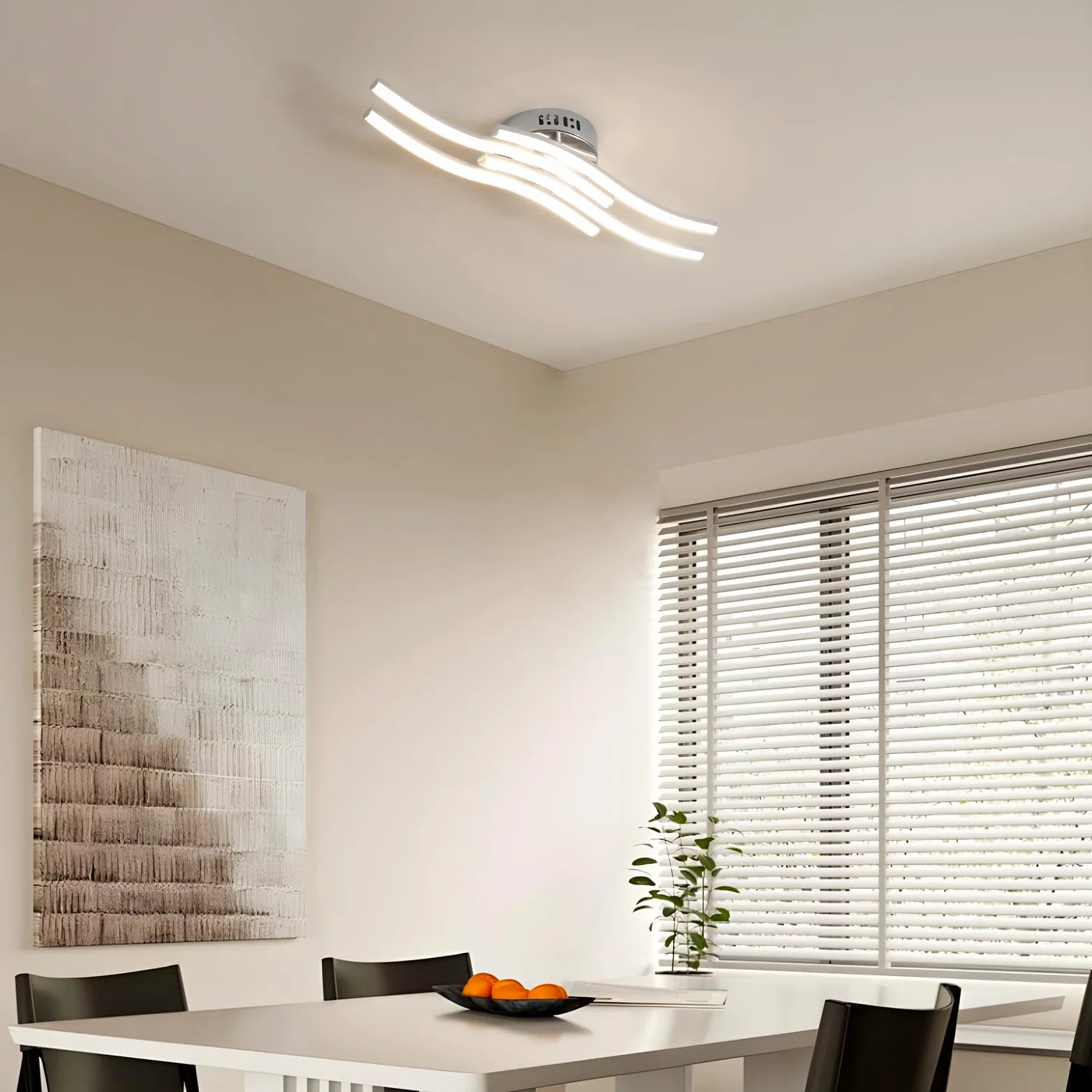 Osairous Plafoniera LED Soffitto Moderno, 24W 2300LM Lampada da Soffitto in Acrilico, Luce Bianca Neutra 4000K per Soggiorno Camera da Letto Cucina e Ristorante,53CM