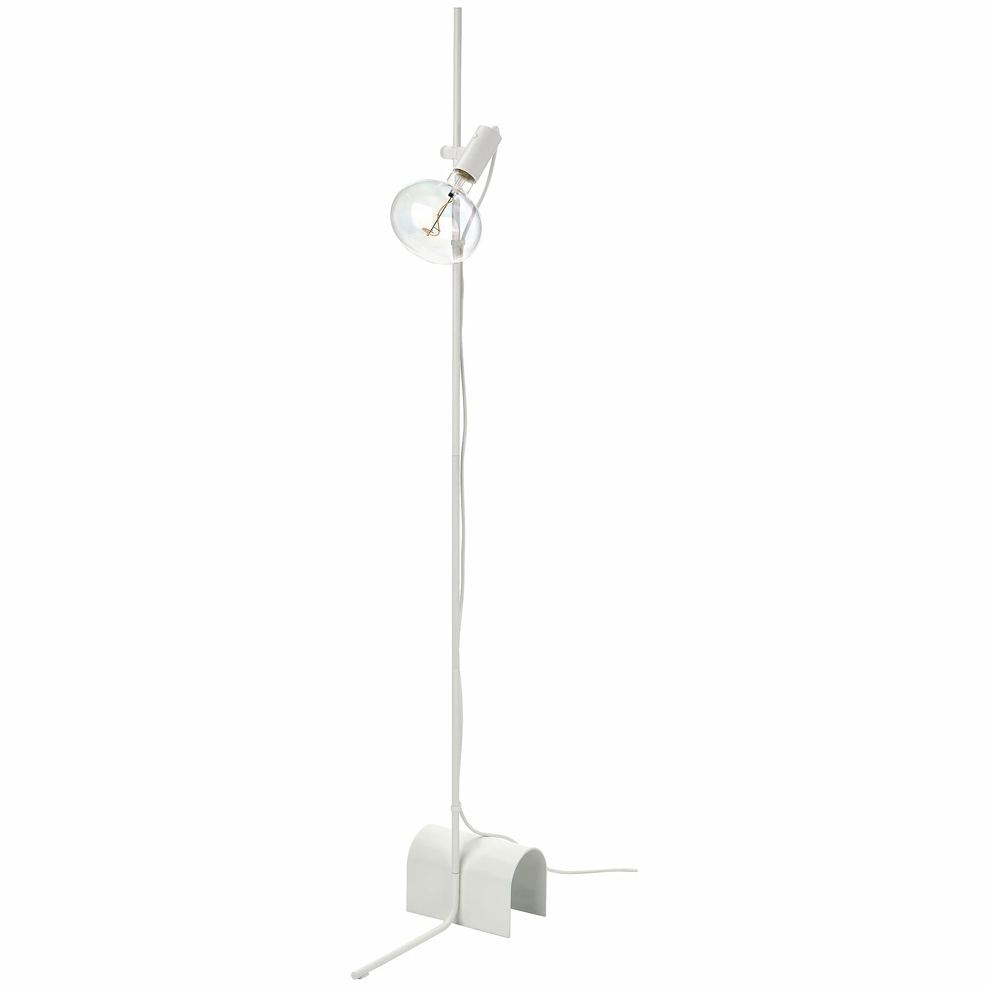 IKEA HÅRSLINGA/MOLNART Lampada da terra con lampadina, bianco/a forma di ellisse multicolore