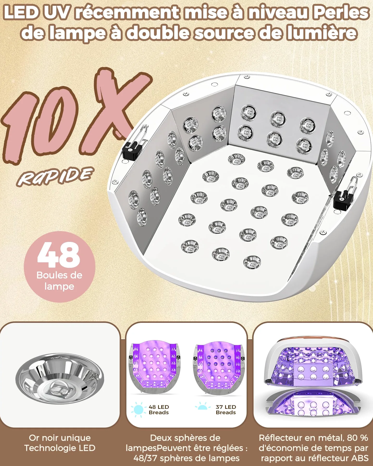 NAILGIRLS Lampada UV per unghie, lampada UV per unghie, 10/30/60/99s, timer professionale per unghie, lampada a LED, lampada UV LED, lampada per unghie in gel, per unghie in gel, per dita dei piedi