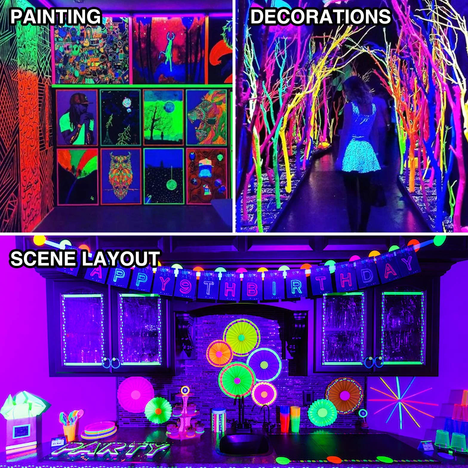 Onforu 20W Luce Nera UV, 2 Pezzi Faretto UV LED con spina, IP66 Faro UV LED Impermeabile,Black light Decorare per Acquario, Festa, Pittura Fluorescente, Poster Fluorescente, Bar, Festa