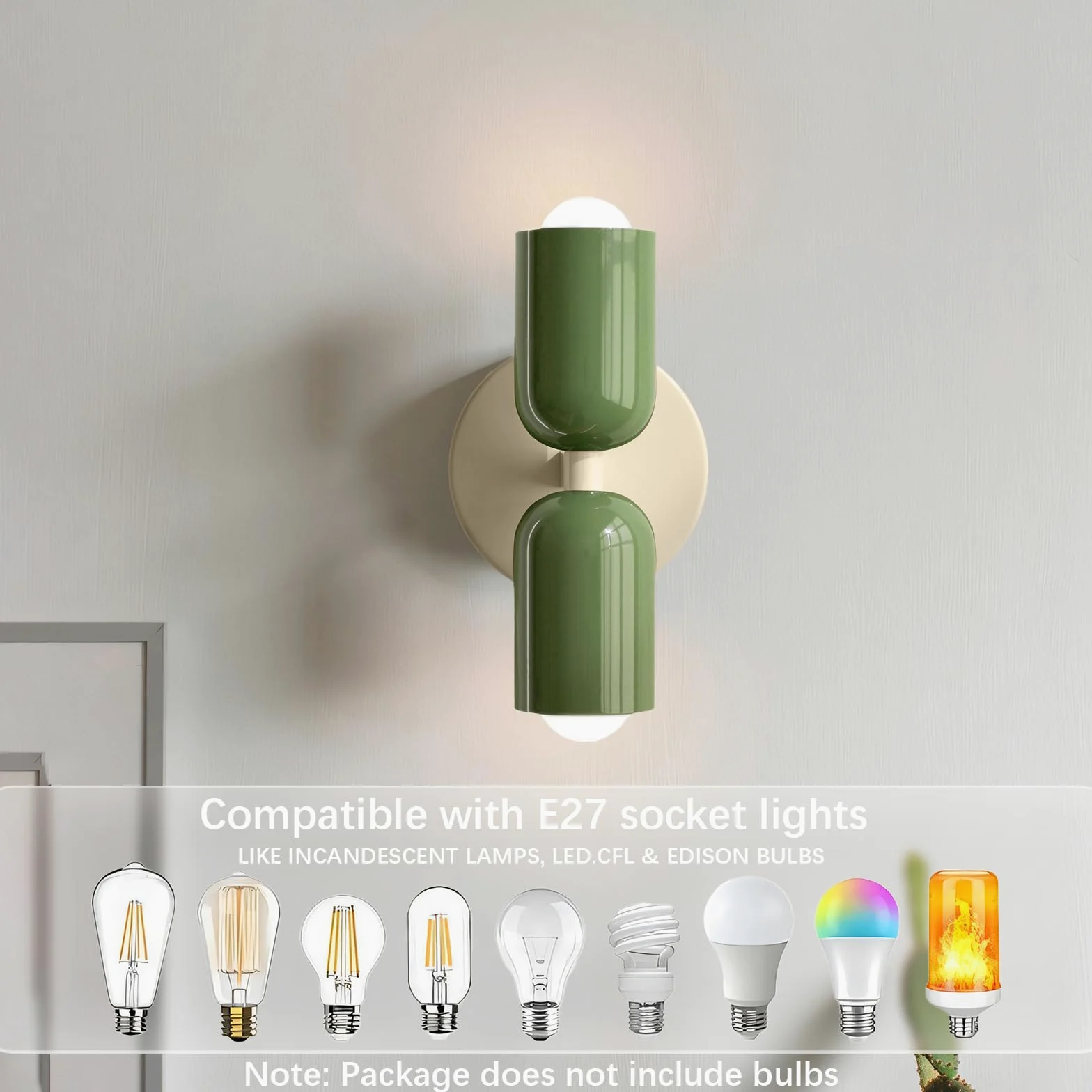 Lampada da parete per interni, a 2 luci, per interni, per camera da letto, corridoio, balcone, scale, cameretta dei bambini, ufficio