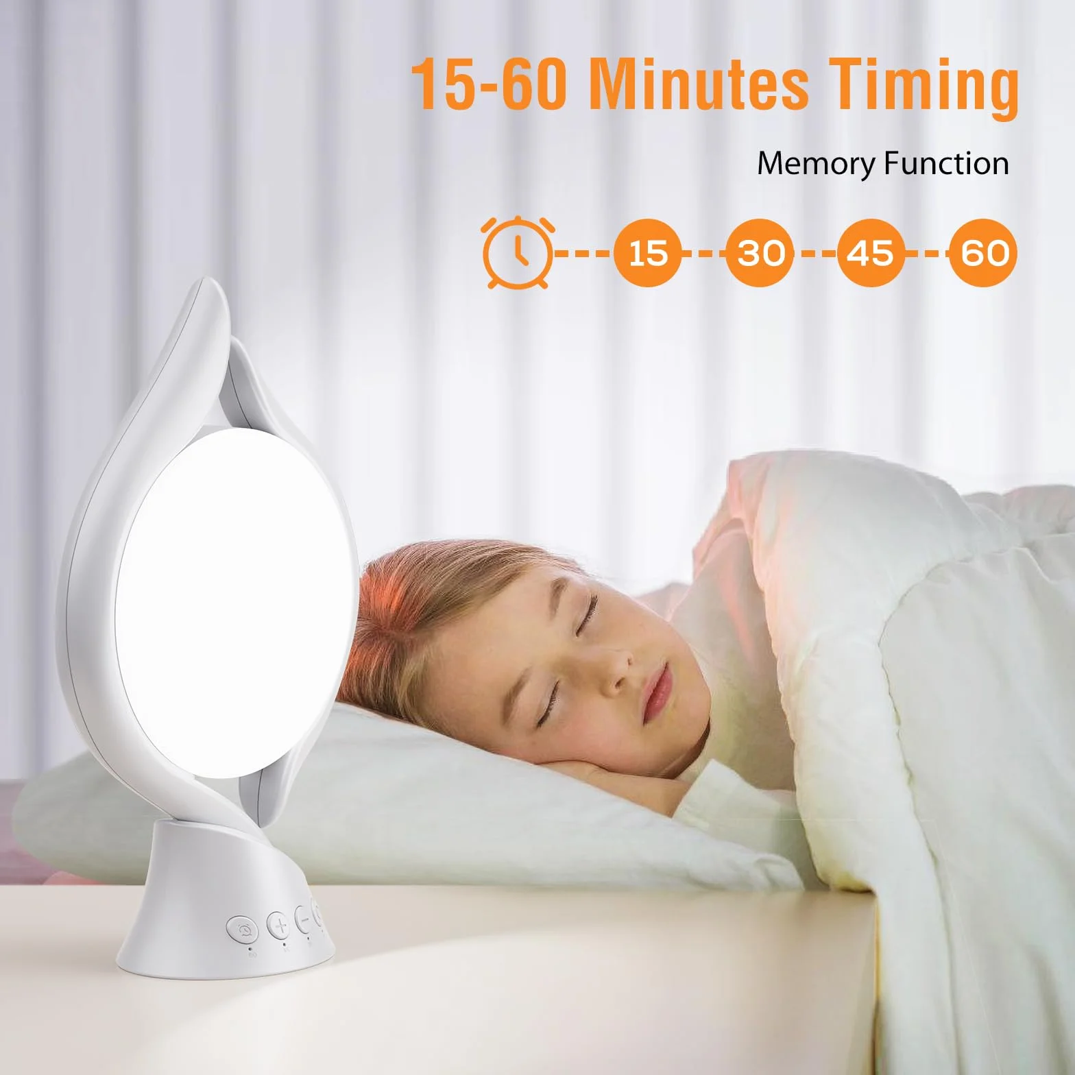 KICLBD Lampada 10000 Lux per Terapia Della Luce - 3 Colori, 4 Timer, 5 Intensità Regolabili, Funzione Memoria - Solare Senza Raggi UV per Casa/Ufficio