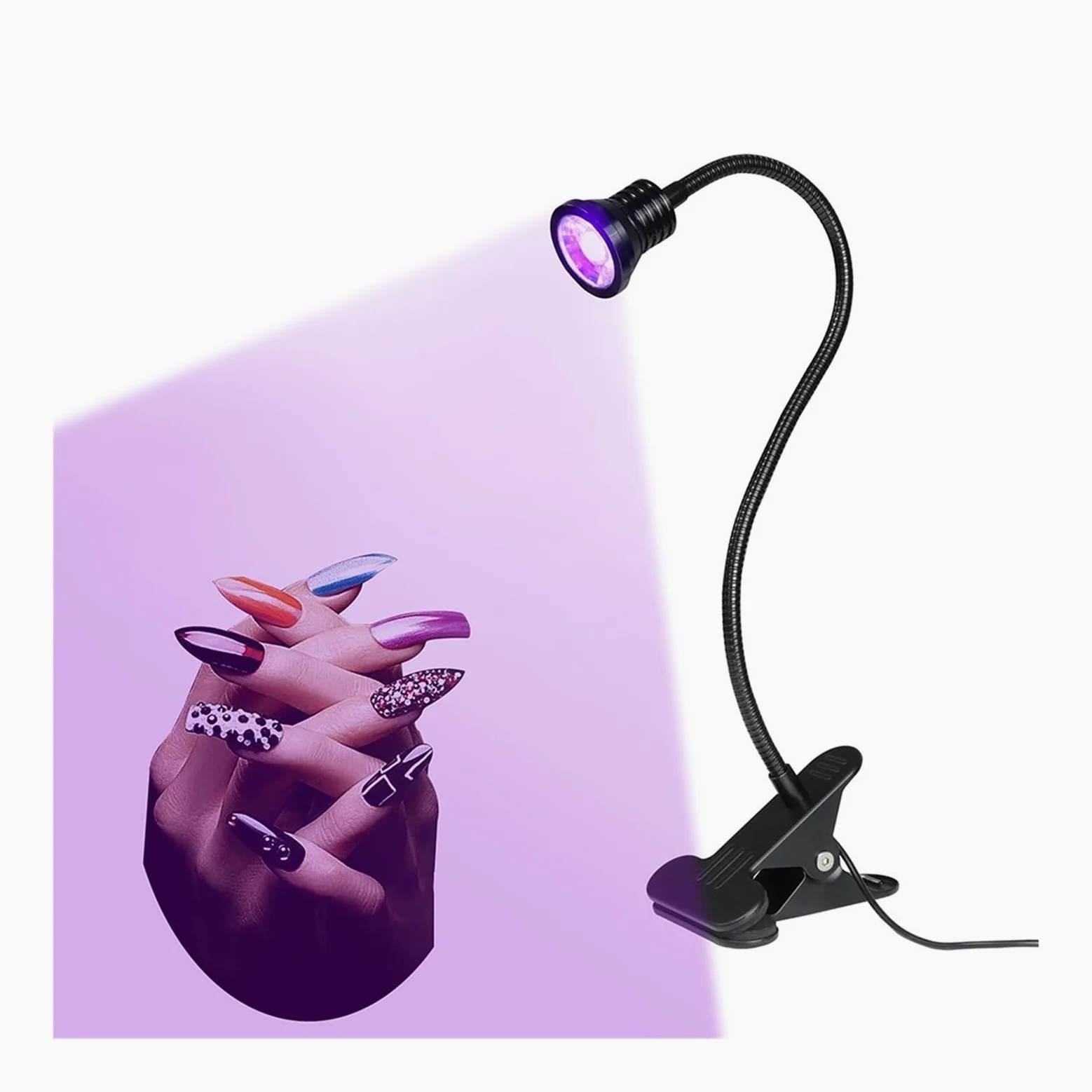 Lampada per polimerizzazione UV 10W Ha Condotto Le Luci Ultraviolette Lampe Uv Lampada Da Tavolo Mini Gel Uv Che Cura La Luce Del Chiodo for Uv Led Fai Da Te nail art Contanti Rivelatore Medico(365nm)