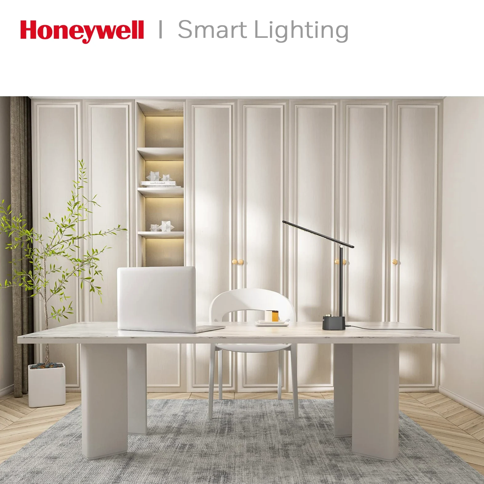 Honeywell Lampada da scrivania con porta di ricarica USB - Lampada da comodino dimmerabile per casa e ufficio, lampada da tavolo piccola pieghevole portatile per Adulti che leggono e lavorano, HWT-H01