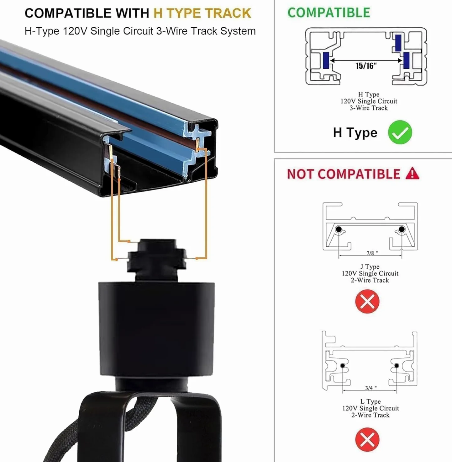 Set di Illuminazione LED Nero Regolabile di Luminosità Bravsekai, Testa per Binario GU10 10W 3CCT con 2x1m Binario Tipo H, 3000K/4000K/6000K Regolabili, Faretti da Soffitto Commerciali con 6 Lampade G