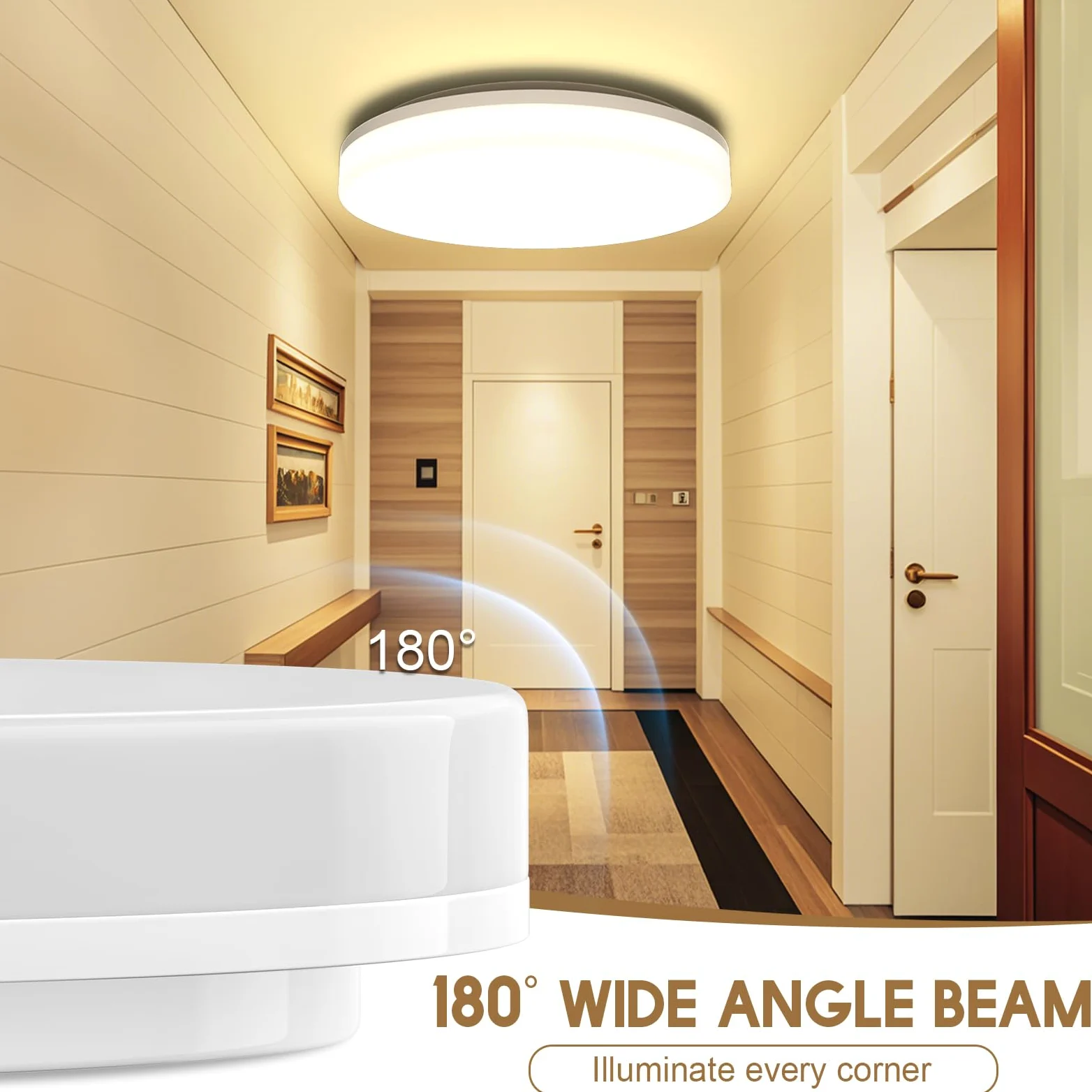18W moderno impermeabile LED Lampada a soffitto tondo sottile plafoniera 1650lm Bianco caldo 3000K plafoniere a led per Soggiorno Sala da pranzo Camera da letto Bagno Cucina Balcone Corridoio