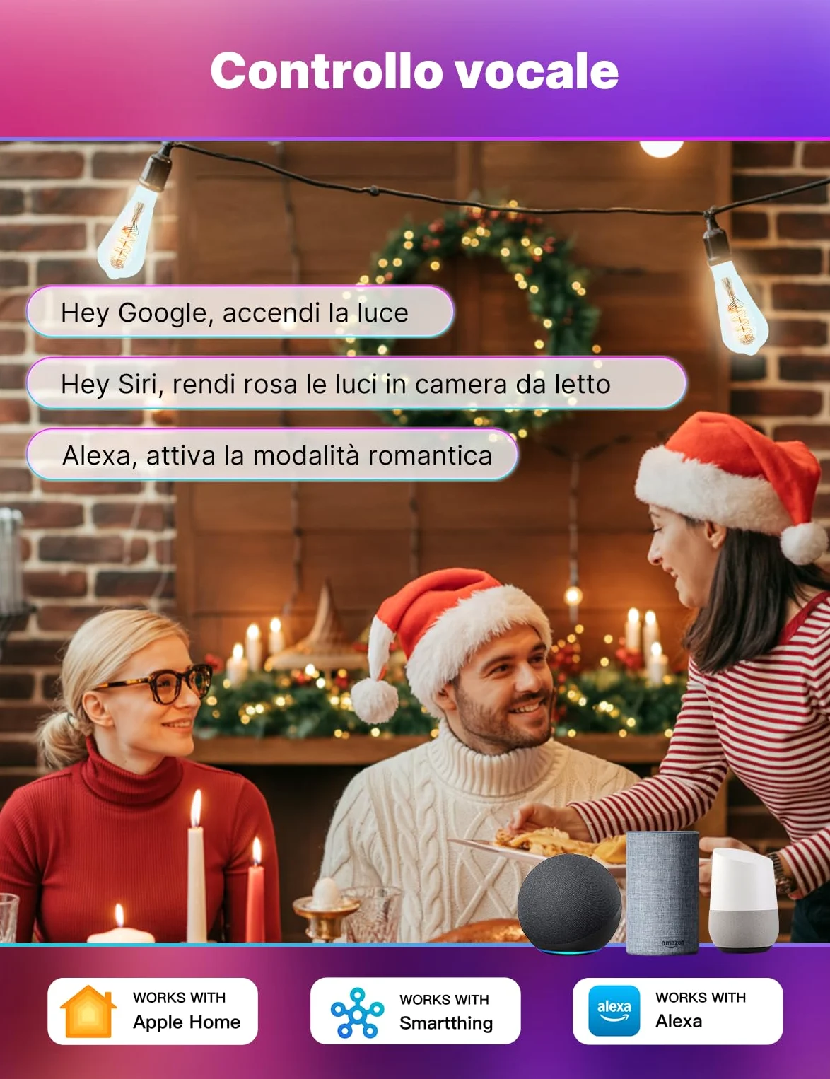 MOES Matter WiFi Lampadina intelligente RGB E27 compatibile con Alexa | Google Home, Apple Home, 5W 400LM 2700K-6500K RGB dimmerabile 16 Milioni di Colori, 2.4GHz