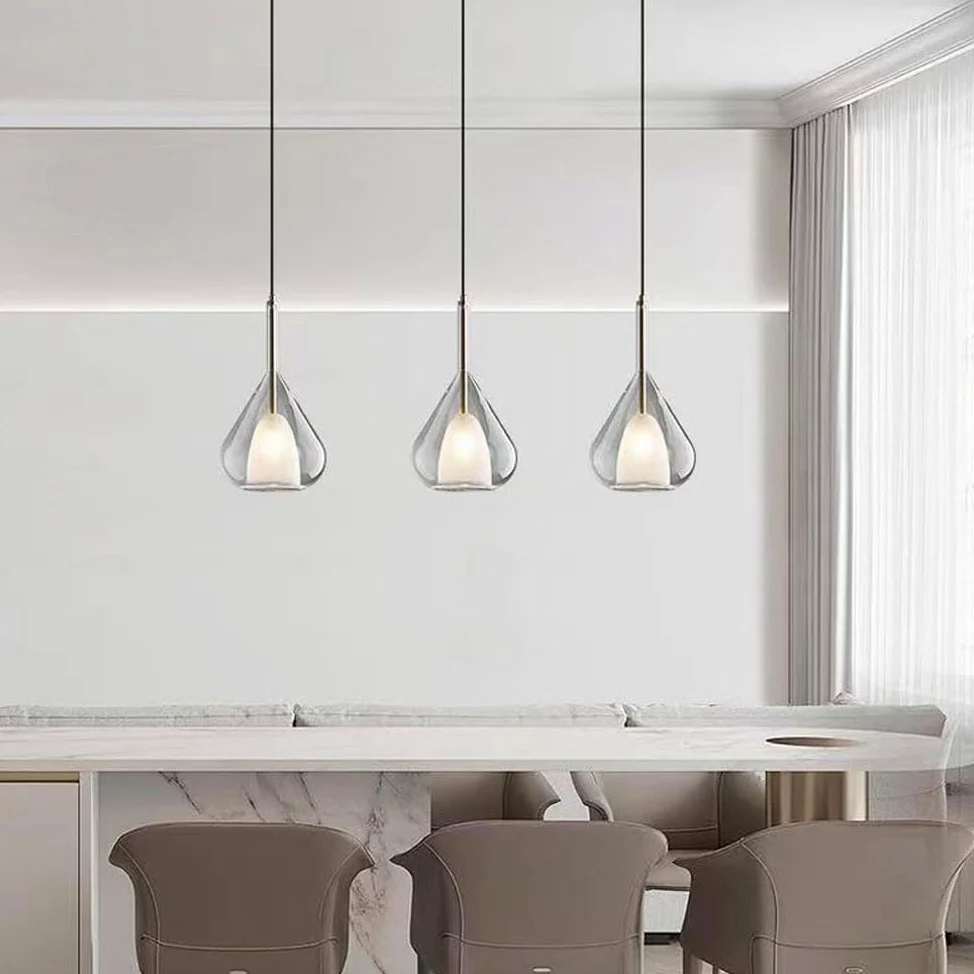 Lampadari in Stile Nordico, Paralume per Lampada a Sospensione a Forma di Goccia d'Acqua dalla personalità Creativa, Lampada a Sospensione a Testa Singola E27 Scream, Lampada da soffitto a Filo,