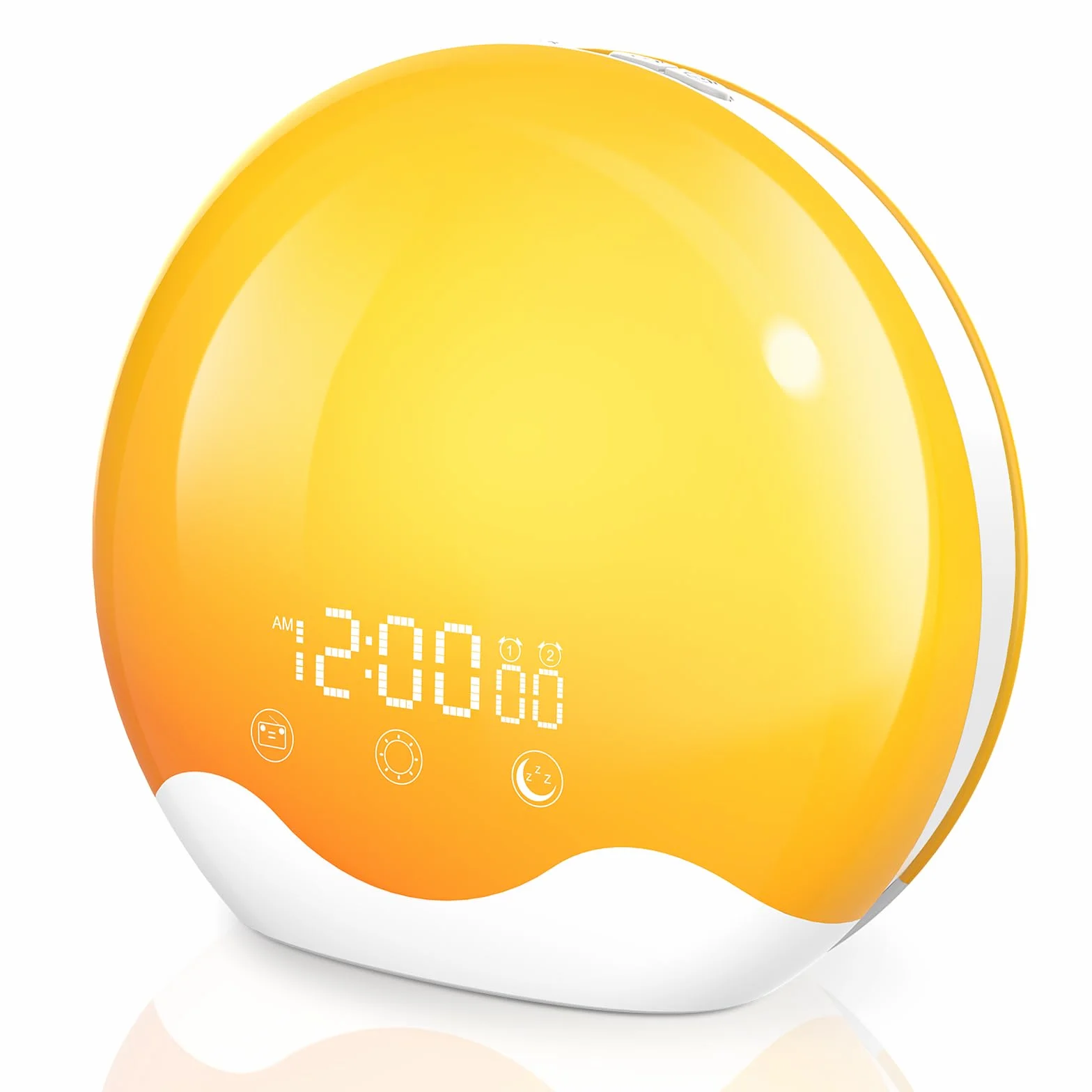 Wake-up Light Sveglia Alba con Touch Screen Leggero,Sveglia con Illuminazione su Due Lati per chi Dormi Pesanti,Doppio Allarme e Snooze,Luce Notturna a 12 Colori Aiuta a Dormire FM