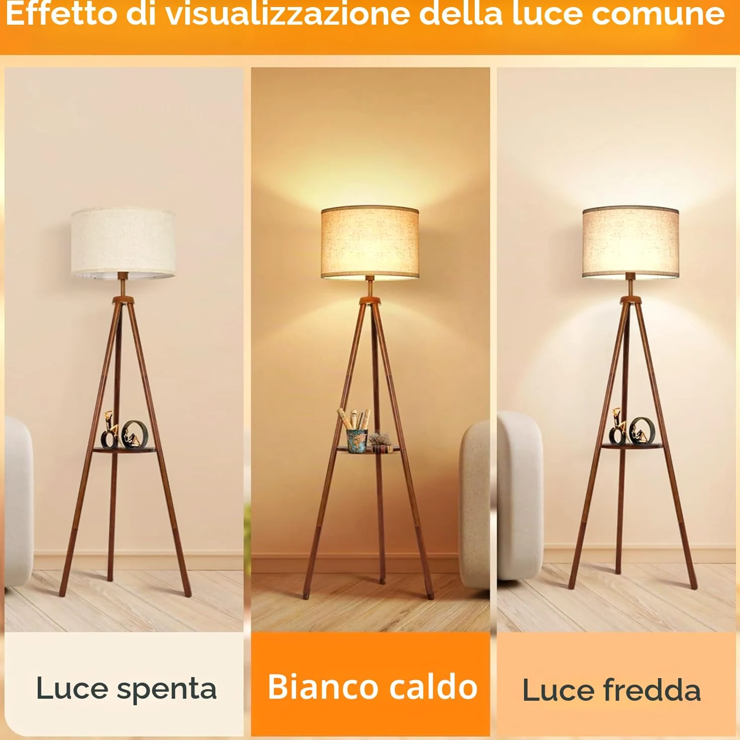 OUTON Beige Grande Paralume per Lampade da Terra, 40,6cm Alto x 40,6cm Basso x 22,9cm Altezza, Facile da Montare, Paralumi a Forma di Tamburo in Lino per Lampade da Tavolo
