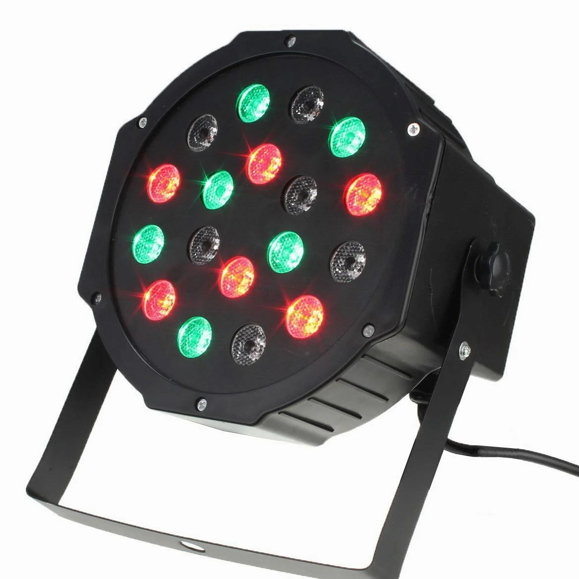 TEMPO DI SALDI 2 X Faro 18W Rgb Sensore Sonoro 18 Led Vari Colori Discoteca Luce Colorata