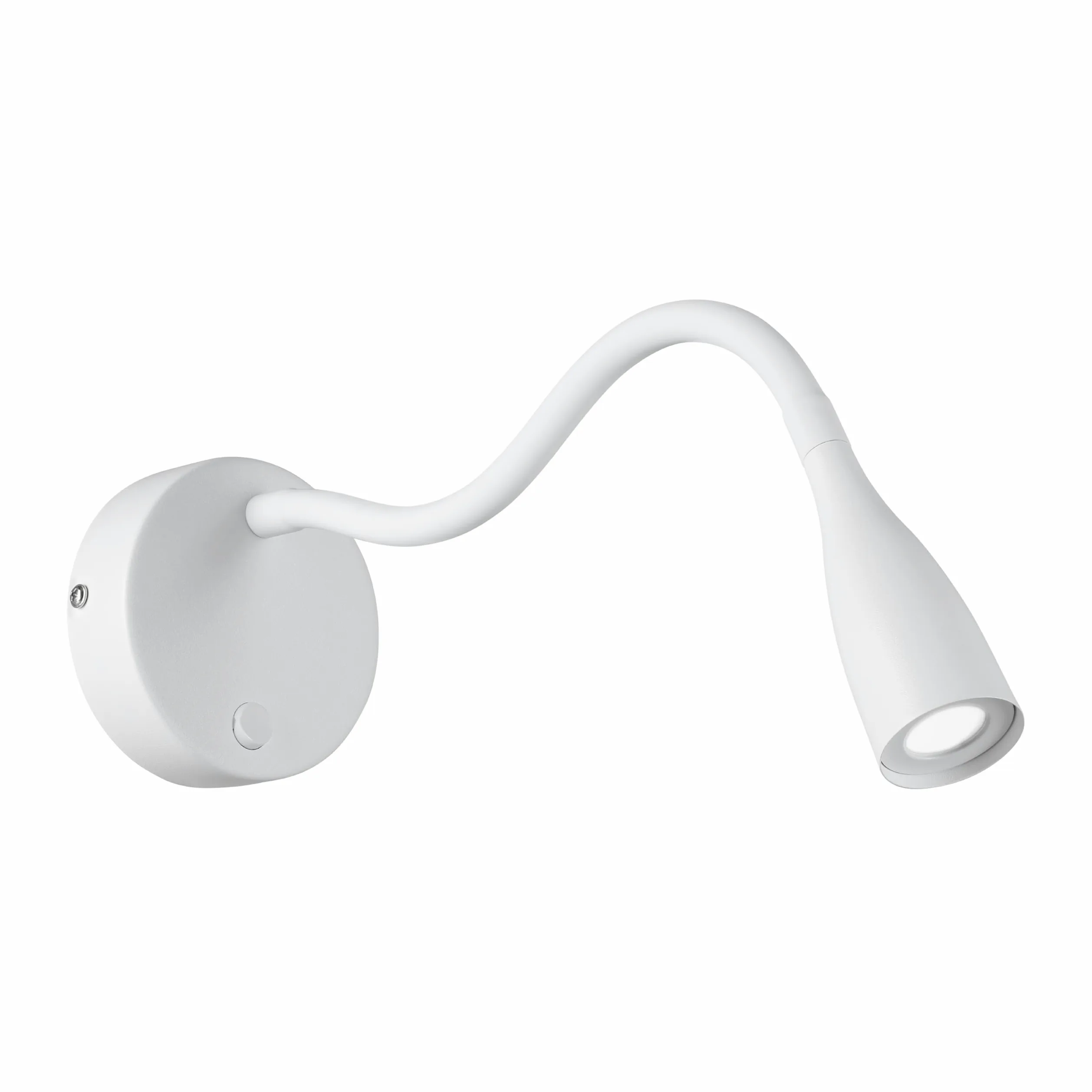 Eglo Lampada da parete a LED Olivandino, a collo di cigno, luce da lettura a muro, per camera da letto, con interruttore, in metallo e plastica bianca, colore luce: bianco caldo