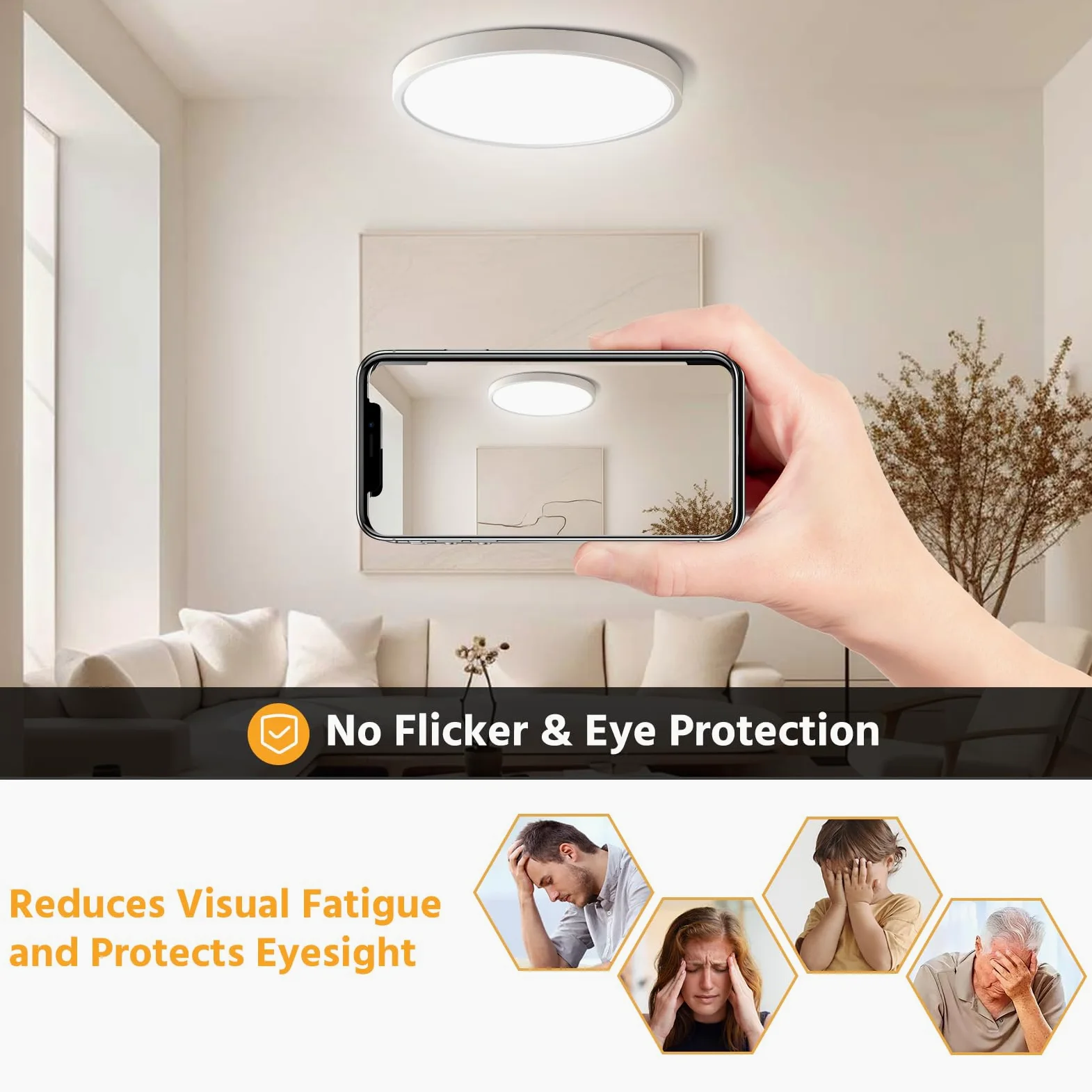 VivaLet LED Plafoniera con Sensore di Movimento 28W 2800LM, 3000K/4000K/6000K Lampada da Soffitto Dimmerabile Piatta con Telecomando, Sensore Crepuscolare per Bagno, Cantina, Scale, Garage IP54 30cm