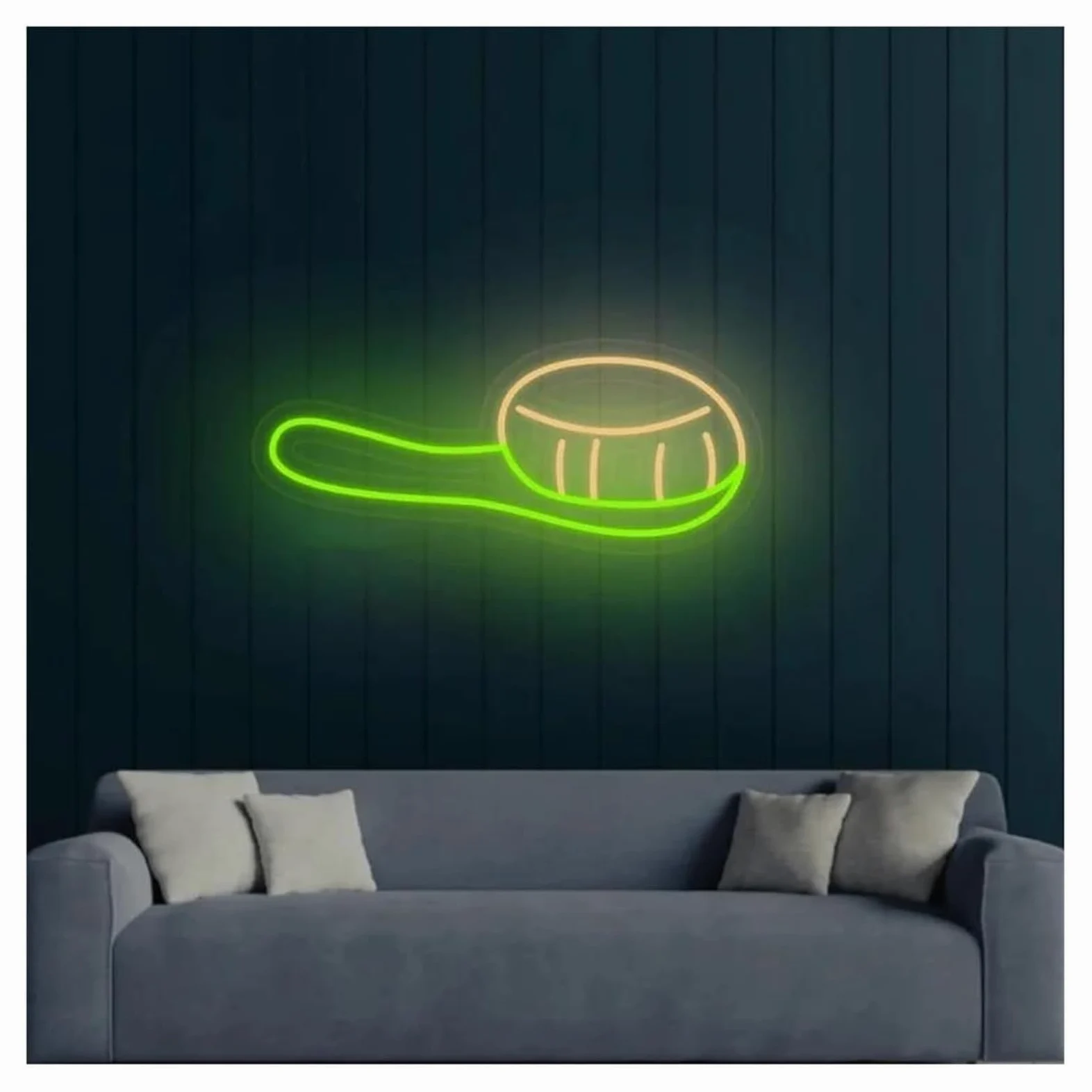 Segno di luce al neon Lampada al neon rilassante per spazzola per capelli, alimentata da [Informazioni mancanti], luminosità regolabile(E)