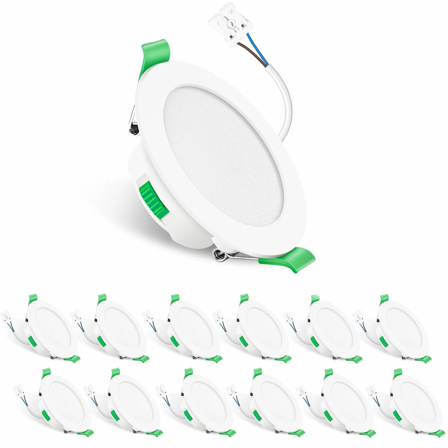 ALUSSO LIGHTING Faretto LED da Incasso, 7W Dimmerabile, Bianco Caldo 3000K/Bianco Neutro 4000K/Bianco Freddo 6500K Regolabile, Faretto LED Extra Piatto 29mm, Faretto da Bagno IP65, Bianco Set di 12