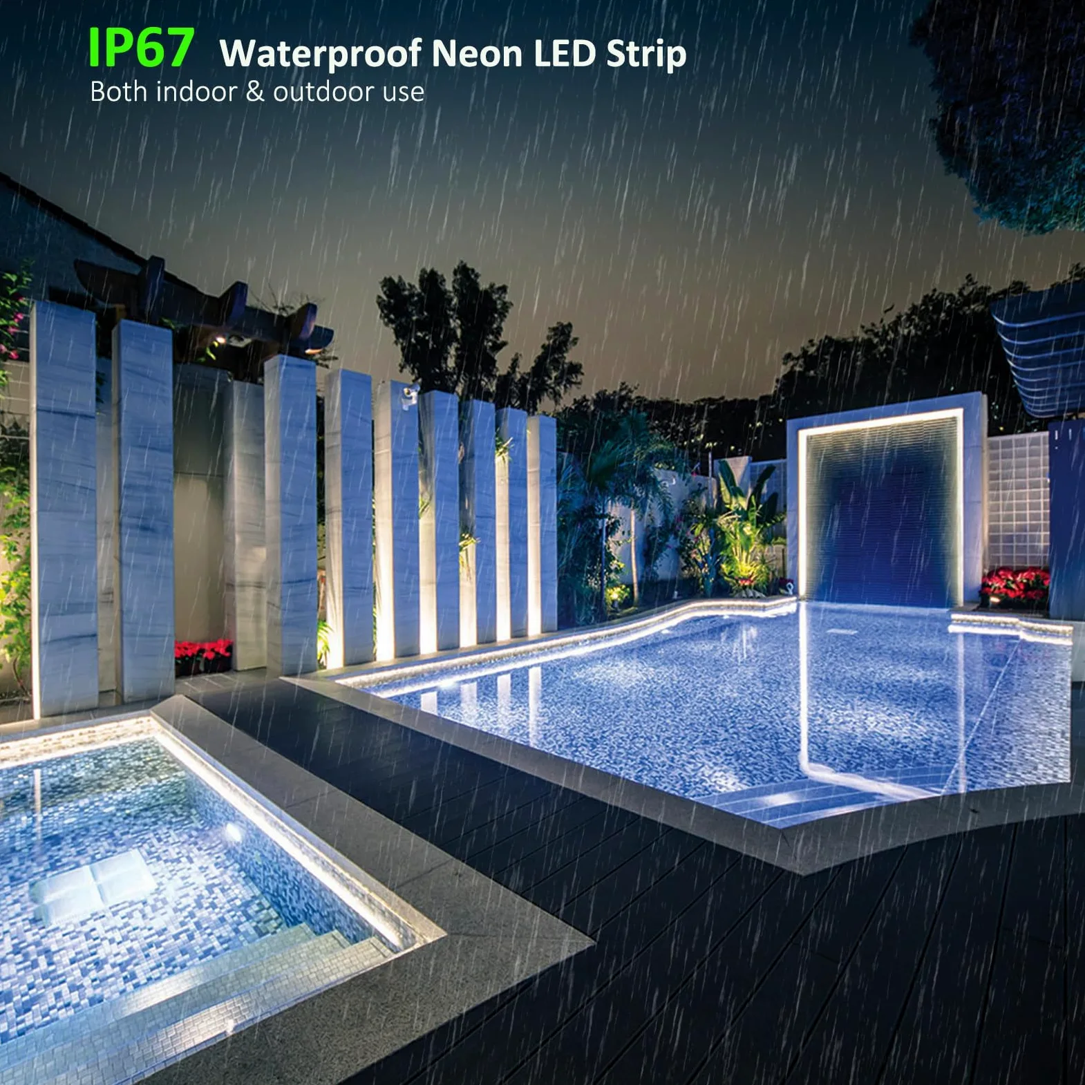 JOYLIT 24V Neon Striscia LED 5M 6000K Bianco Freddo, 6x12MM Flessibile Neon LED Strisce Silicone CRI 90+ IP67 Impermeabile Senza Punti Strip LED Per Cucina, Giardino (Alimentazione Non Inclusa)