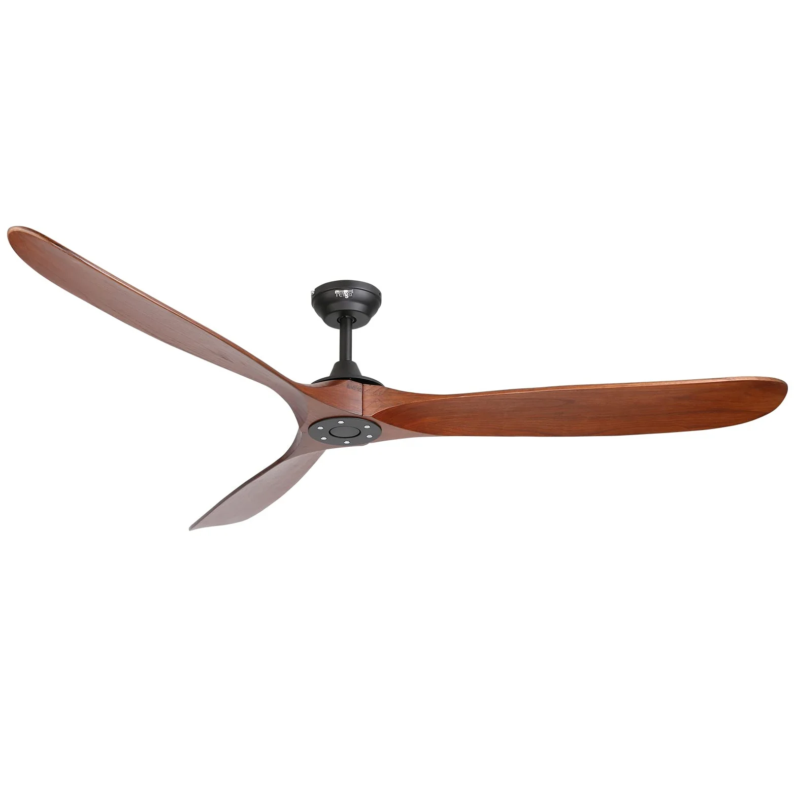 reiga 178 cm grande ventilatore da soffitto in legno intelligente senza luce, 3 pale per interni ed esterni, alta velocità d'aria, motore silenzioso, telecomando per soggiorno, veranda e portico