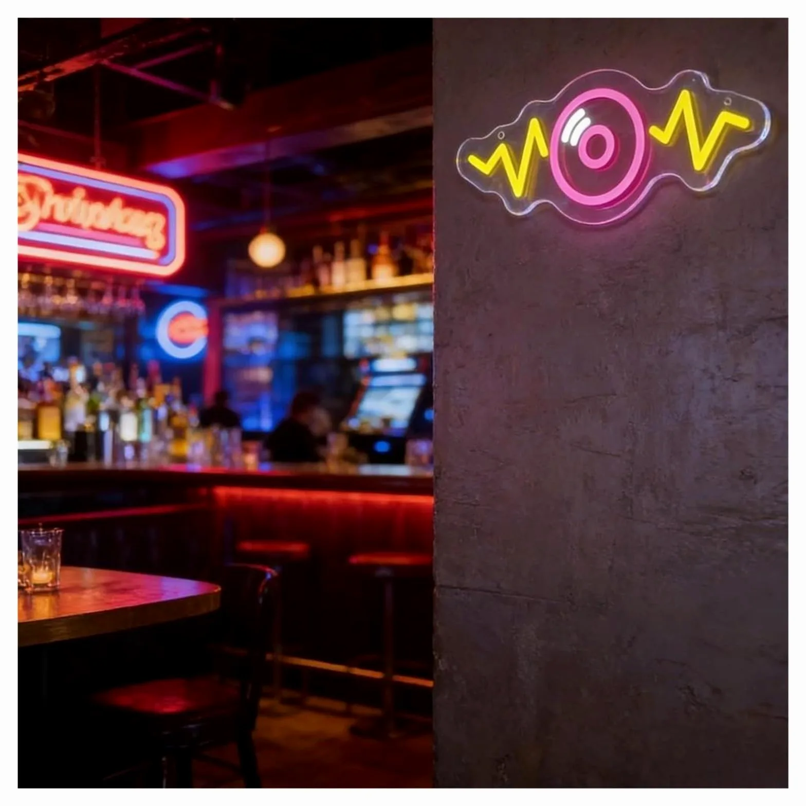Luci al Neon Da Parete Music Wave Record Insegna Al Neon Per Negozio Di Dischi DJ Booth Retro Lounge Music Room KTV Bar Decorazione Della Parete 7.95x12.01inch
