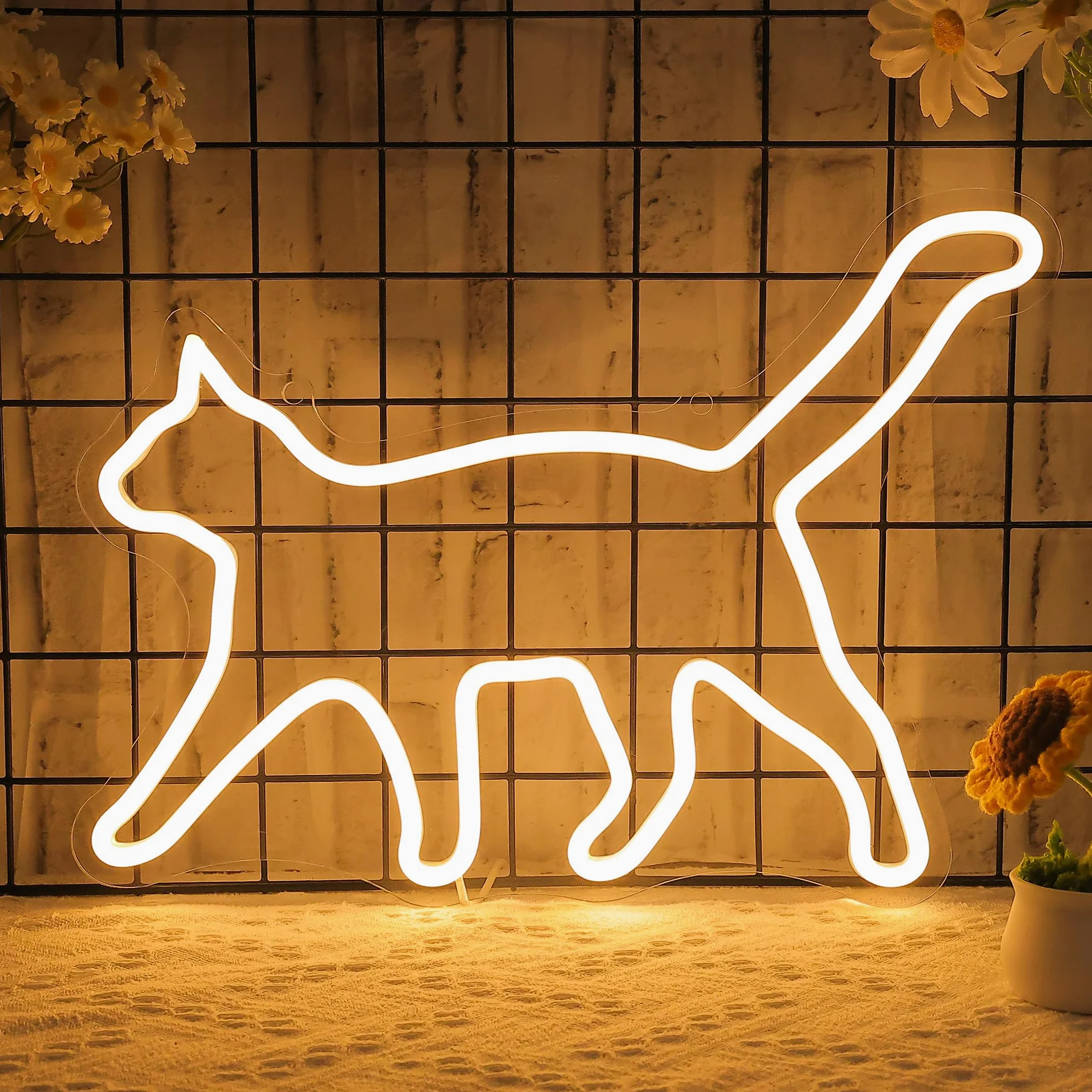 CoolGift Mart Cat Neon Sign, Cat Lamp Wall Decor, Dimmable Birthday Party Decorations for Home, Patio, Garden, Bar, Ristoranti, Hotel, Negozi, Club, Regalo per Amici, Famiglia e Bambini