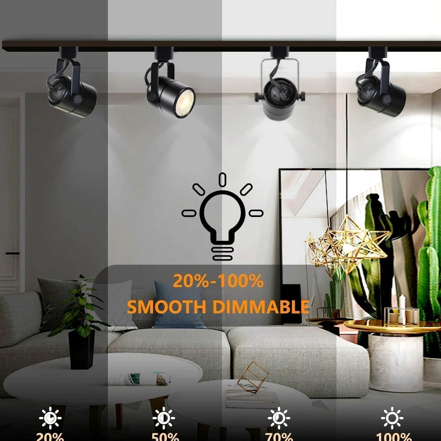 Set di Illuminazione LED Nero Regolabile di Luminosità Bravsekai, Testa per Binario GU10 10W 3CCT con 2x1m Binario Tipo H, 3000K/4000K/6000K Regolabili, Faretti da Soffitto Commerciali con 6 Lampade G