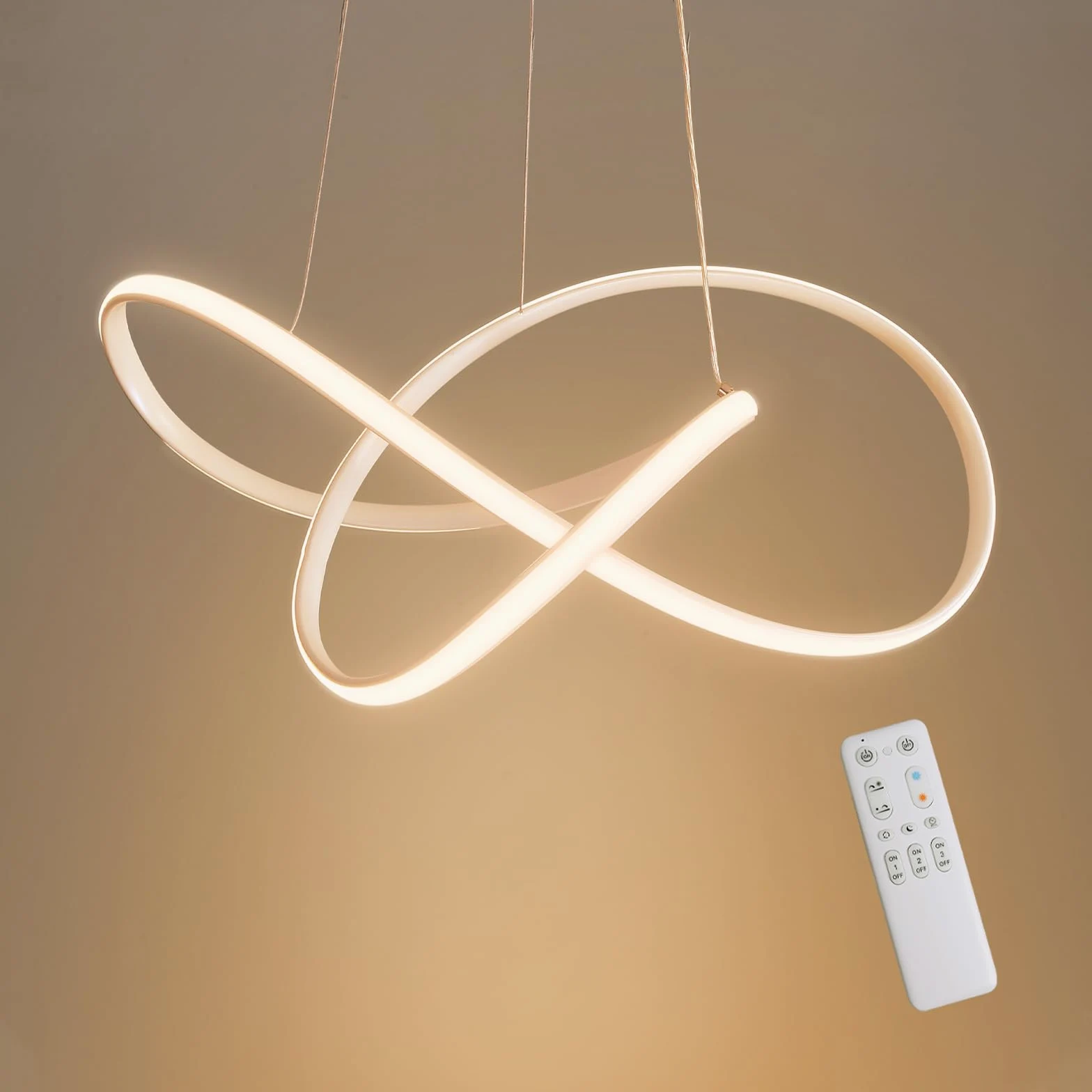 Lampadario Soggiorno, Lampada a Sospensione 30W 3000Lumens, Lampadari a LED Dimmerabili 3000K-6000K con Telecomando, Adatto per Sala da Pranzo, Soggiorno, Camera da Letto, Ufficio, ecc.