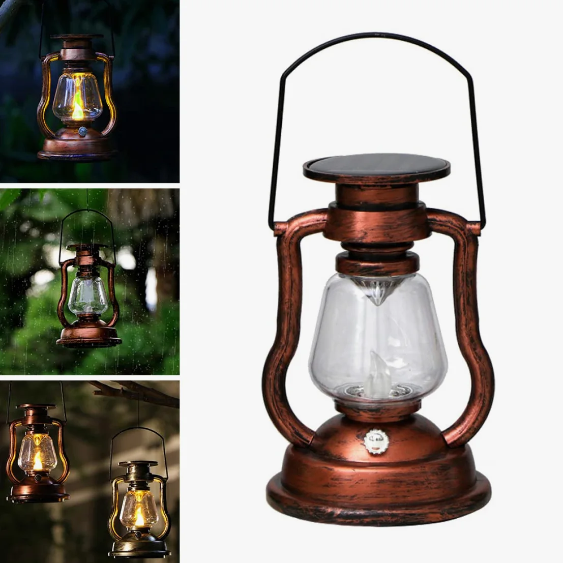 Lampada Tavolo retrò retrò di Lanterna Solare Vintage Lights Bronzo Vintage
