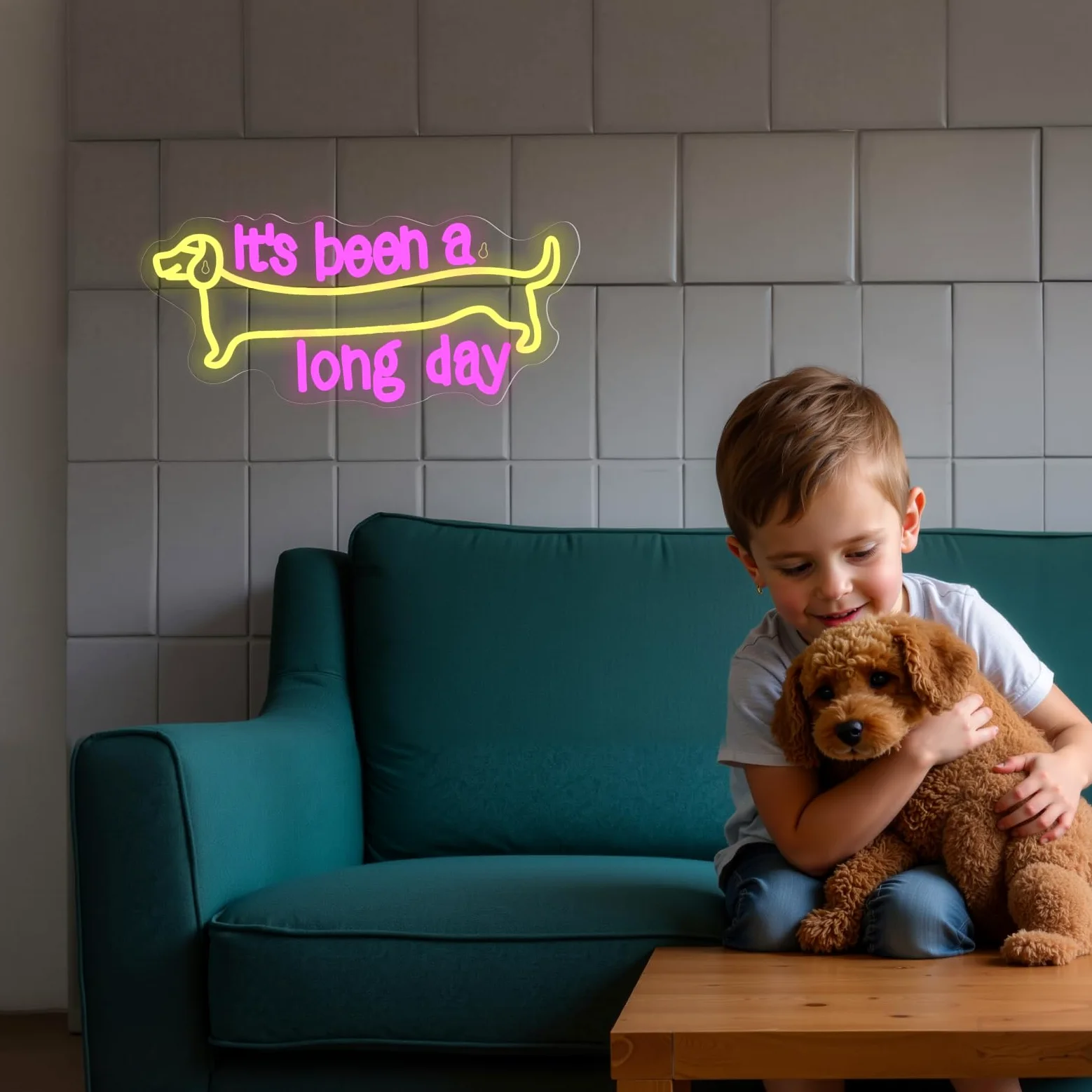 It's been a long day Dachshund Neon Led, Bassotto Scritte Neon Decorazione da Parete, Insegne Luminose Adatto per Camera da Letto, Soggiorno, Cameretta dei Bambini, Festa di Intrattenimento