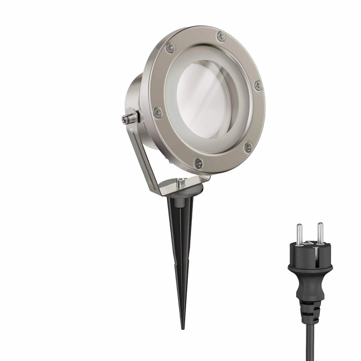 ledscom.de Faretto da giardino a LED BULA con picchetto a terra per uso esterno, acciaio inox, incl. lampada GX53 10.063W 1038lm 120° bianco caldo