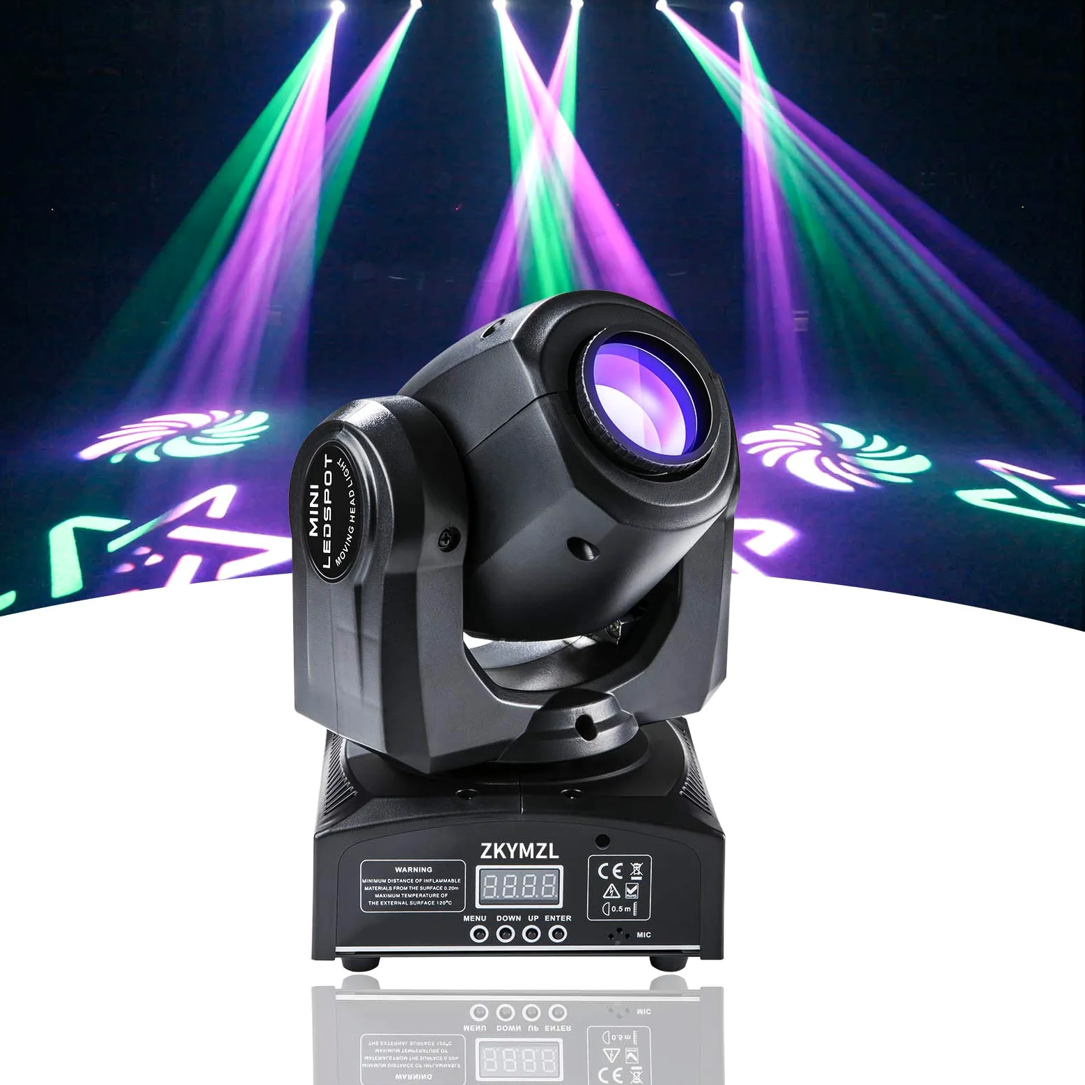 ZKYMZL Luci della testa di movimento 8 luci LED GOBO Rainbow DJ Lights Discoteca Lights 15 colori 9/11 canali strobo LED DMX512 Controllo per discoteca KTV Club Party